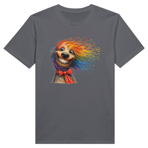 100% Organic Unisex T-shirt/Colorful-Hairy-Dog-Face