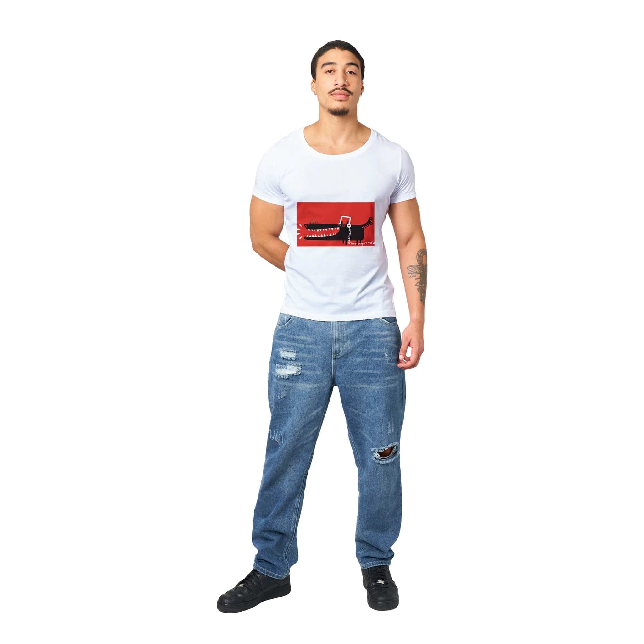100% Organic Unisex T-shirt/Angry-Black-Dog