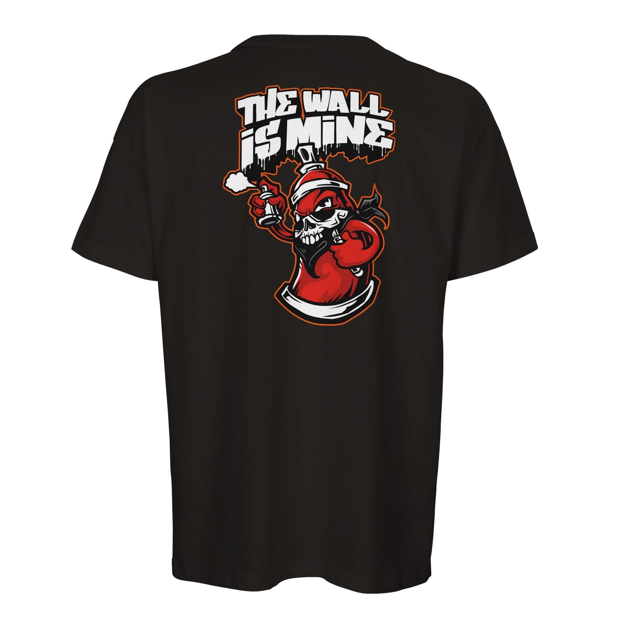 Organic Oversized T-shirt/Graffiti Skull  - 'The Wall Is Mine' Art