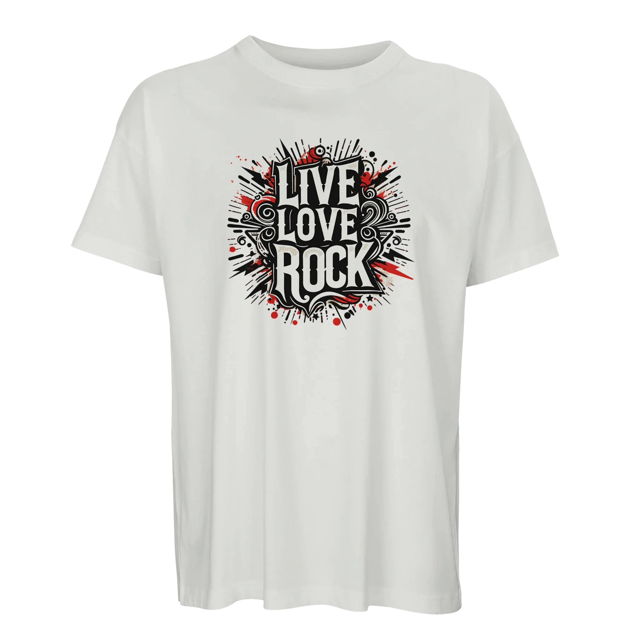 Organic Oversized T-shirt/Live-Love-Rock