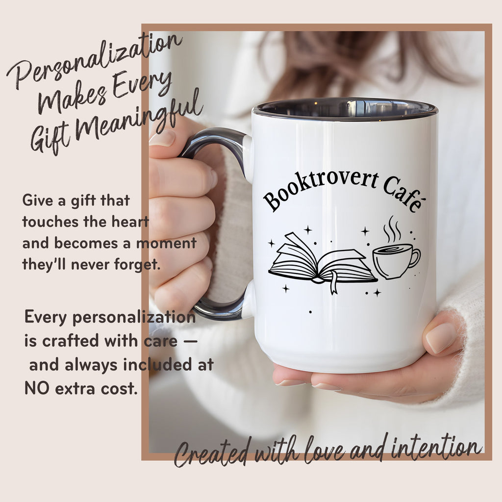 Booktrovert Cafe Mug – Book Lover Coffee Cup – Introvert Reader Gift – Multi Color Ringer Mug 11oz 15oz |mug 102