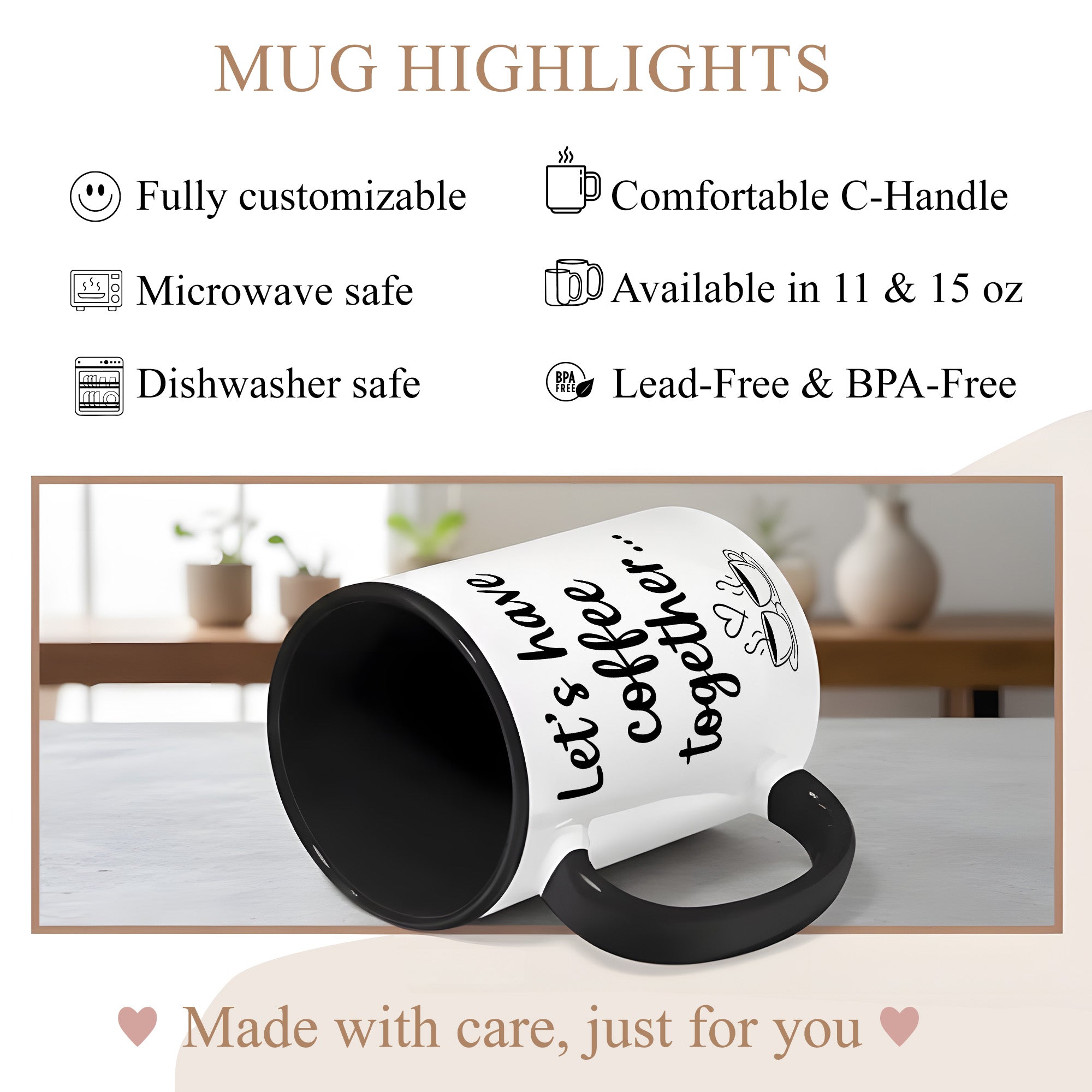 Let’s Have Coffee Together Mug – Cute Couple Coffee Cup – Romantic Gift – Boyfriend Girlfriend Mug 11oz 15oz |Mug 145