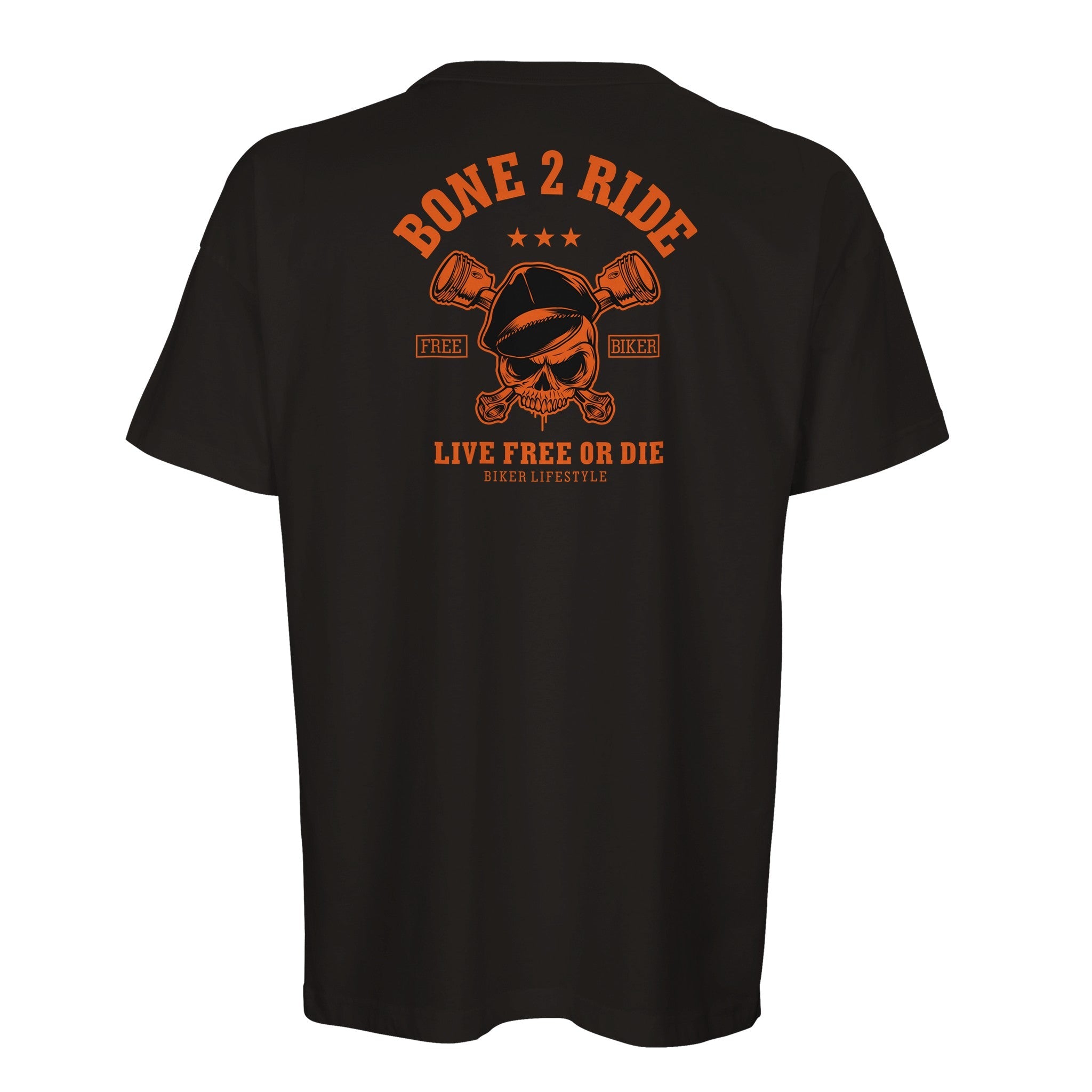 Organic Oversized T-shirt /Bone 2 Ride Organic Oversized T-shirt - Live Free or Die Biker