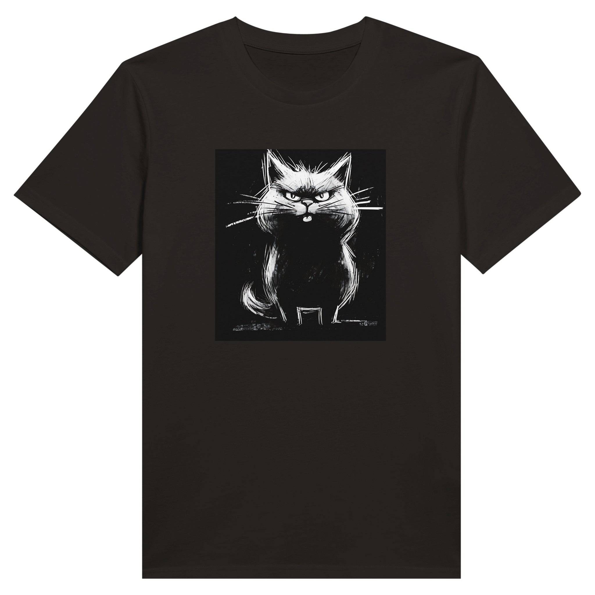 100% Organic Unisex T-shirt/Fat-Cat-Hand-Drawn