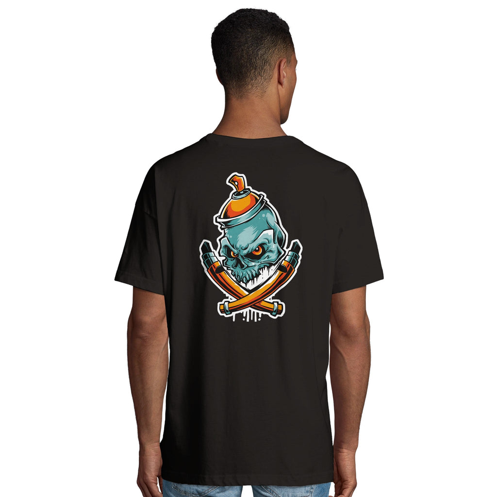 Organic Oversized T-shirt/Skull Graffiti  – Urban Art Style