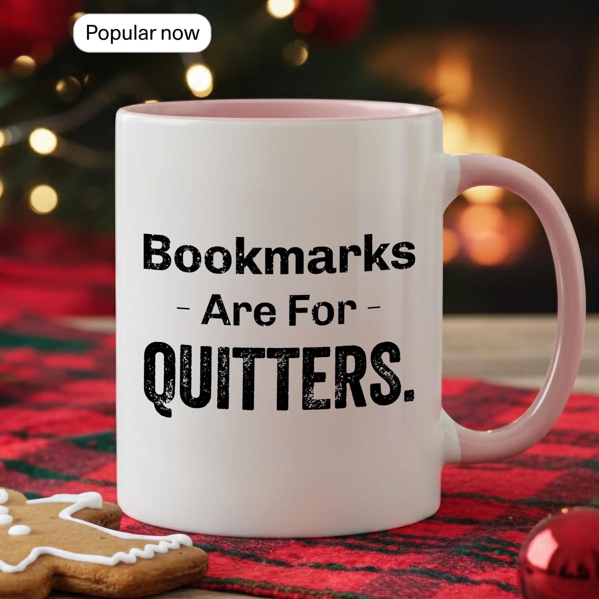 Bookmarks Are For Quitters Mug – Funny Book Lover Coffee Cup – Reader Humor Gift – Multi Color Ringer Mug 11oz 15oz |Mug 105
