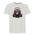 100% Organic Unisex T-shirt/Gorilla-Headphones