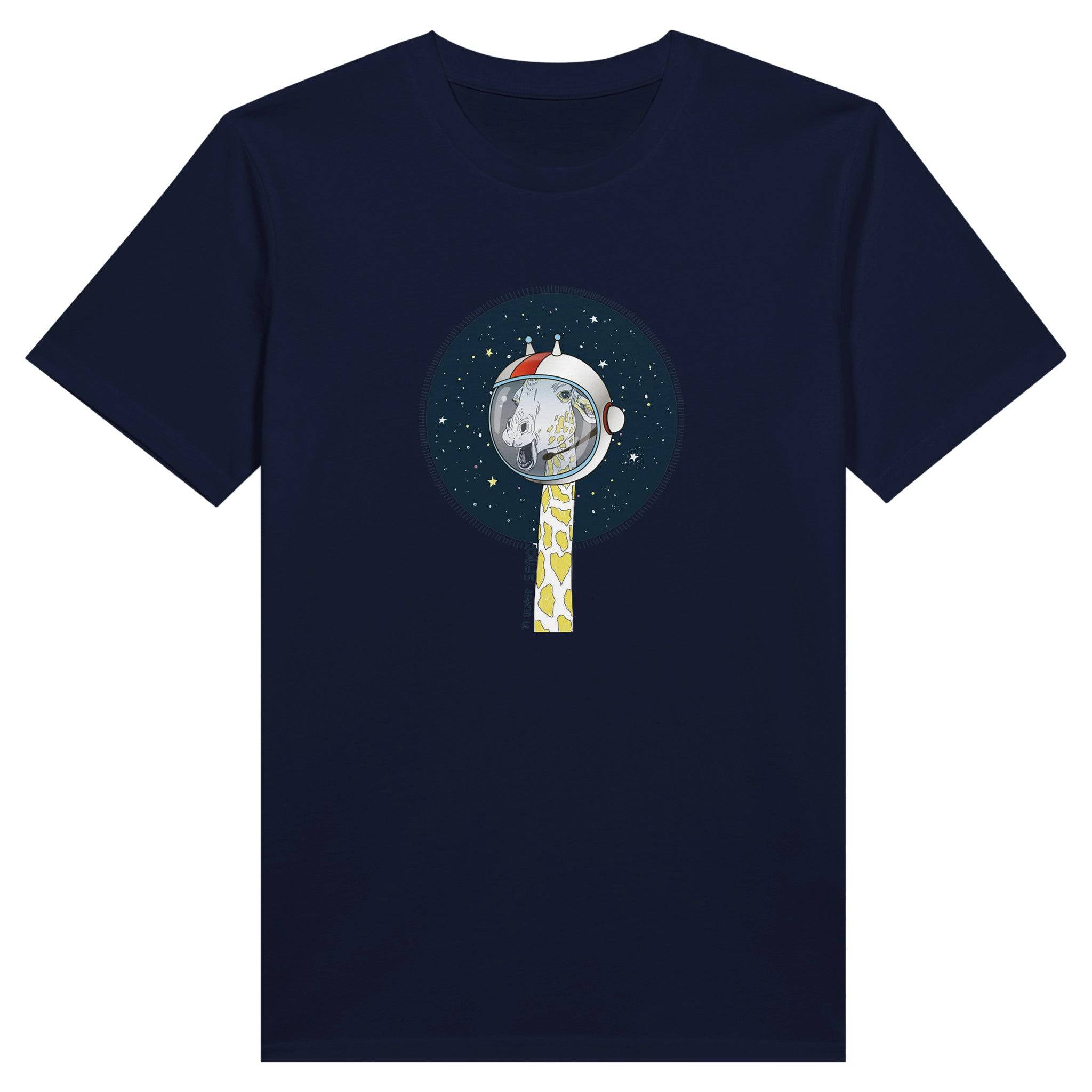 100% Organic Unisex T-shirt/Giraffe-Astronaut