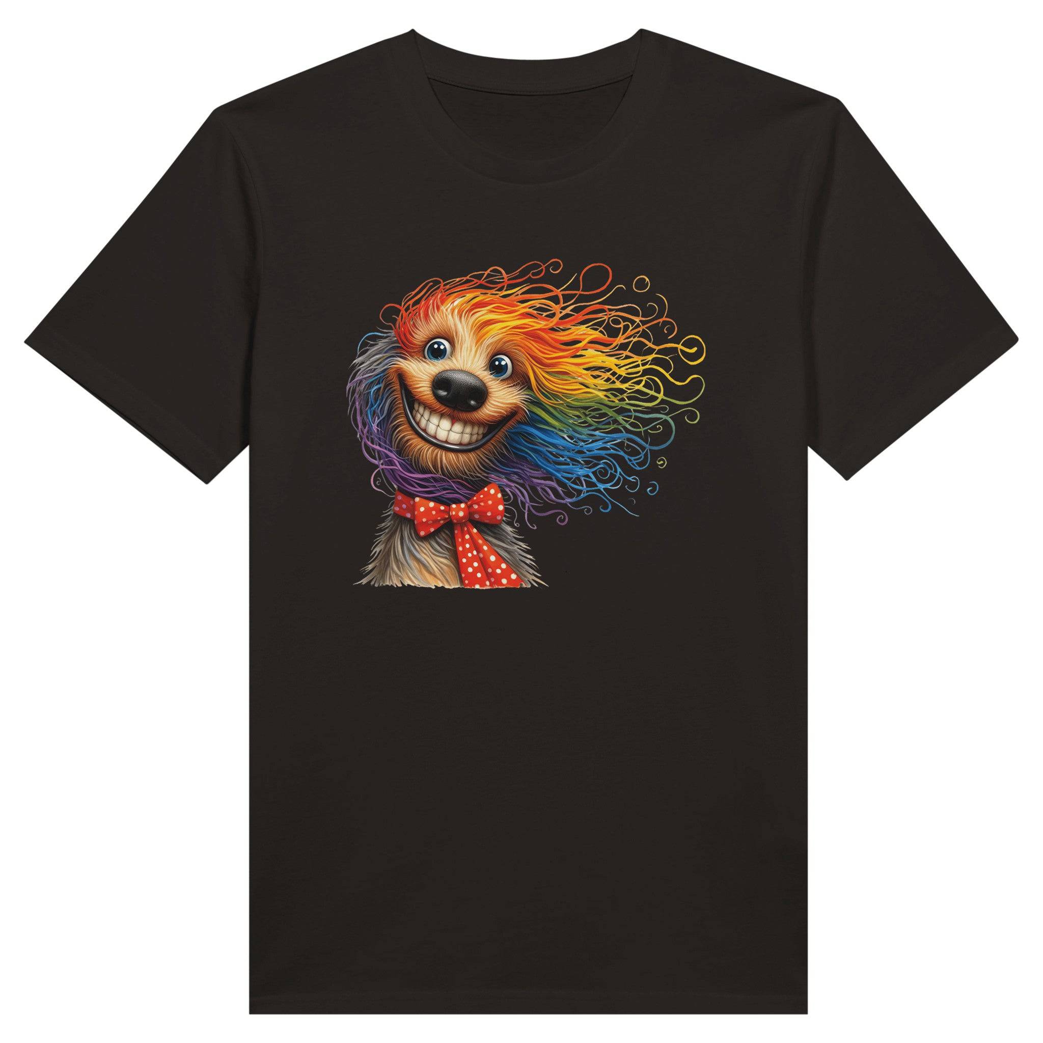 100% Organic Unisex T-shirt/Colorful-Hairy-Dog-Face