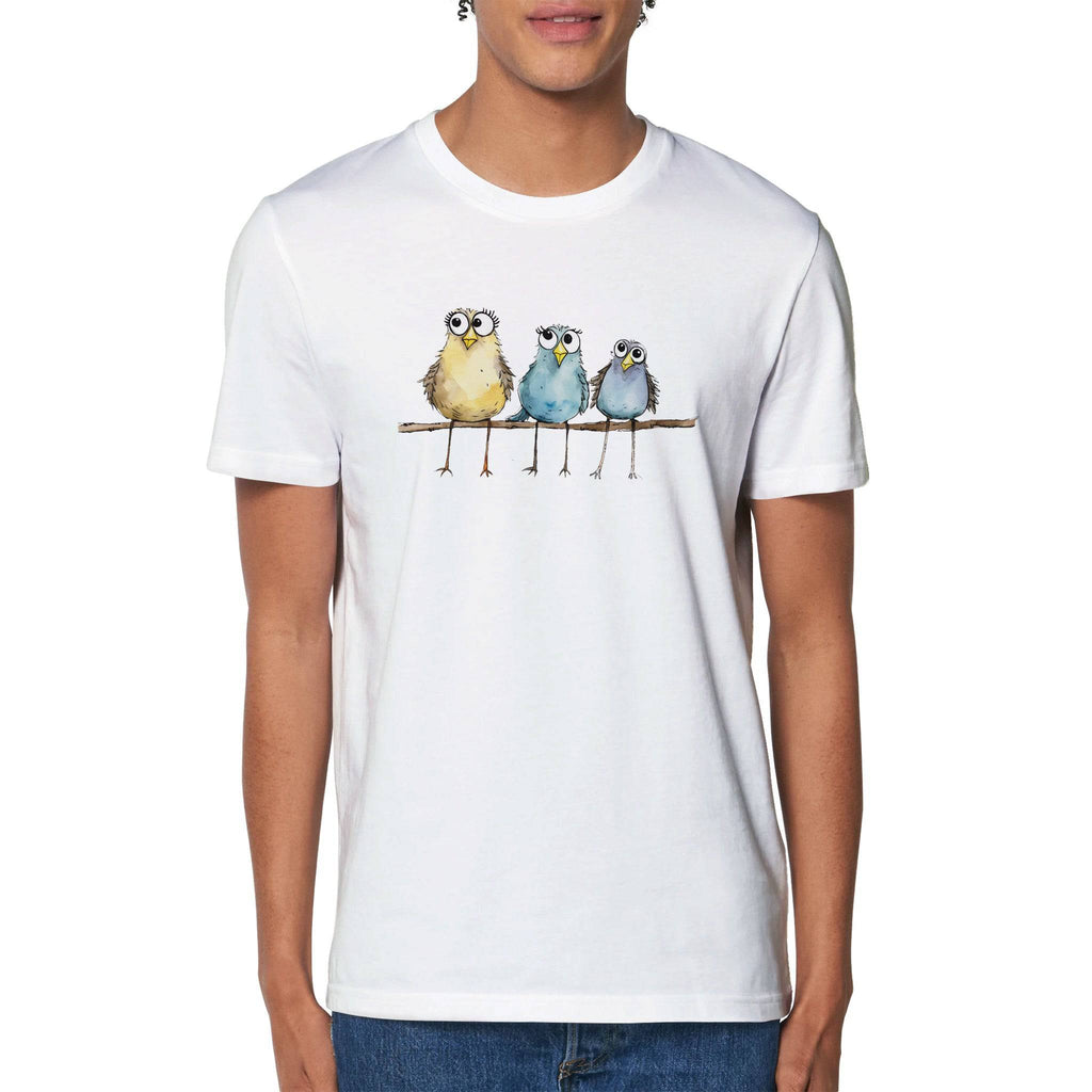 100% Organic Unisex T-shirt/3-Birds-On-A-Branch