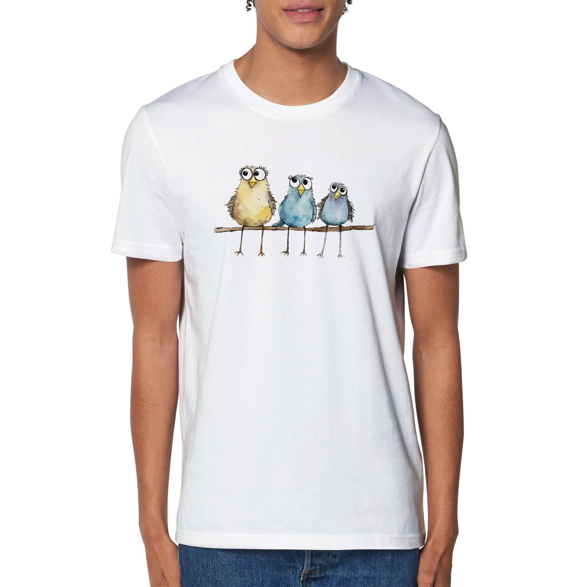 100% Organic Unisex T-shirt/3-Birds-On-A-Branch