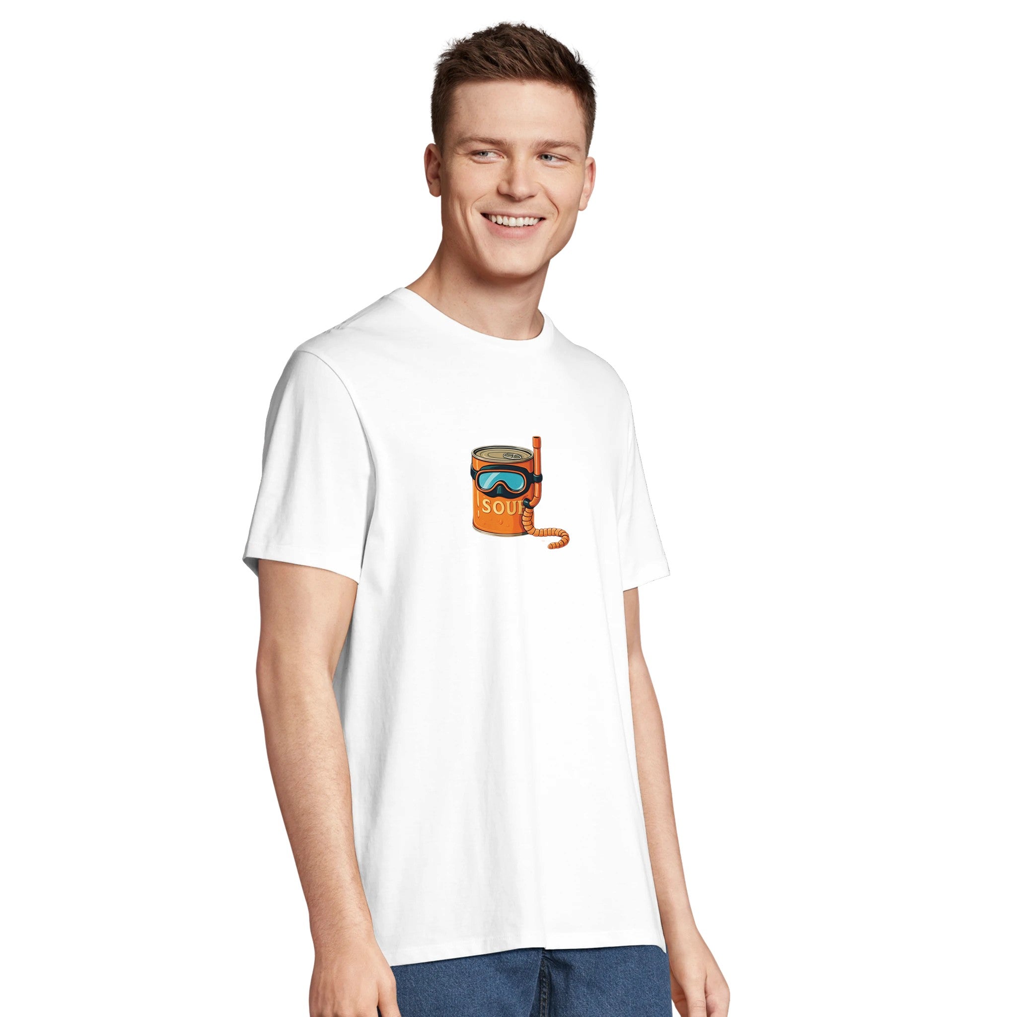 Diving Soup Can Graphic Tee/Sustainable-Organic-Cotton-Apparel