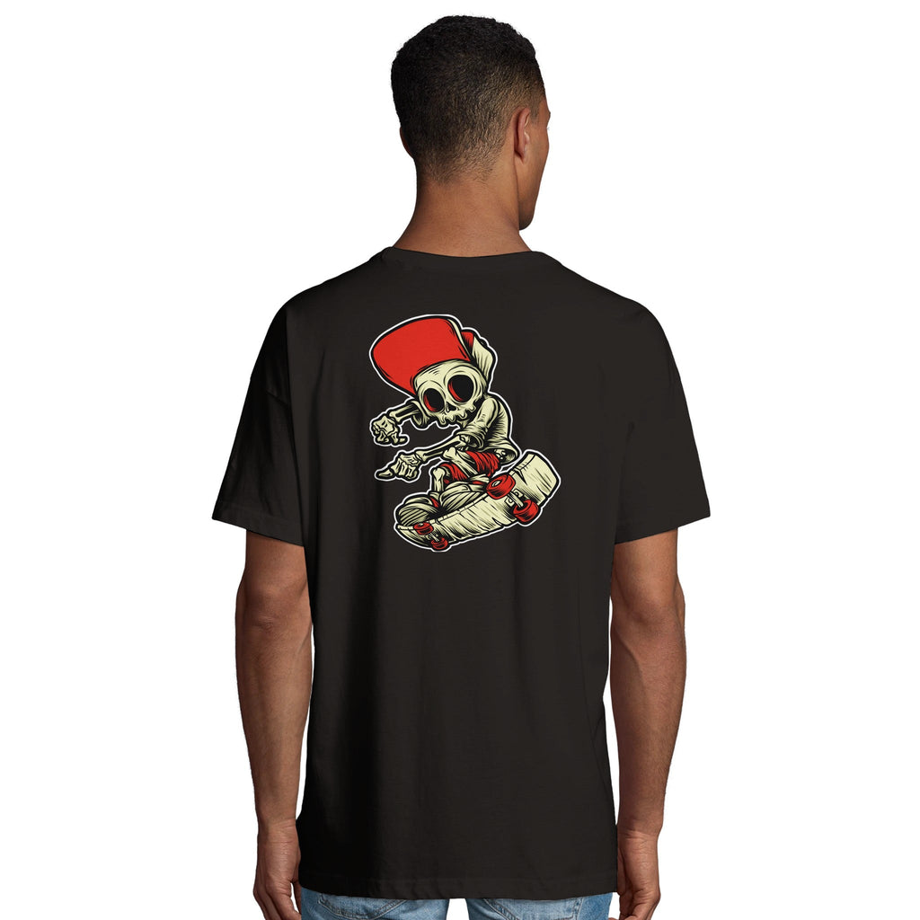 Organic Oversized T-shirt/Skater Skeleton  - Eco-Friendly Streetwear