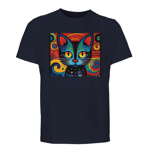 100% Organic Unisex T-shirt/Abstract-Colorful-Cat-Face - Organic In Conversion Unisex T-shirt | SOL'S Legend 03981