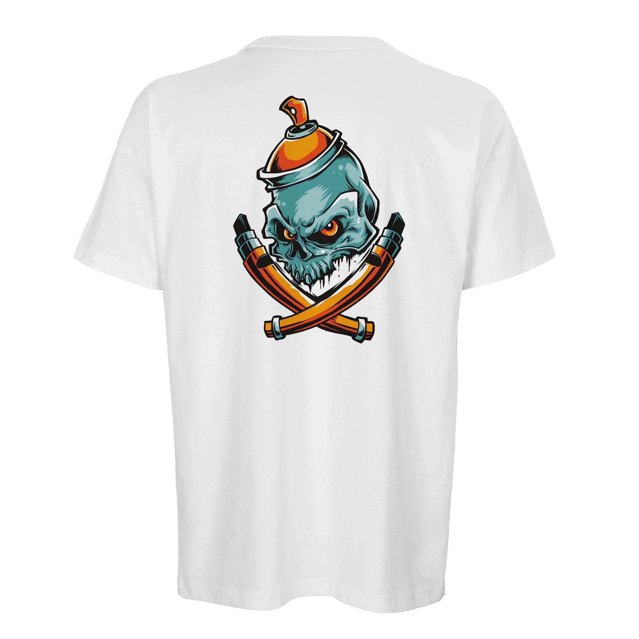 Organic Oversized T-shirt/Skull Graffiti  – Urban Art Style