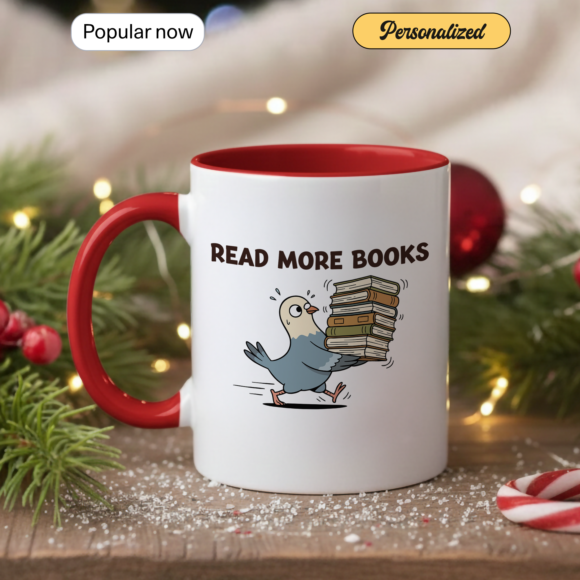 Read More Books Mug – Book Lover Coffee Cup – Reader Gift – Books and Coffee Ringer Mug |Mug 97