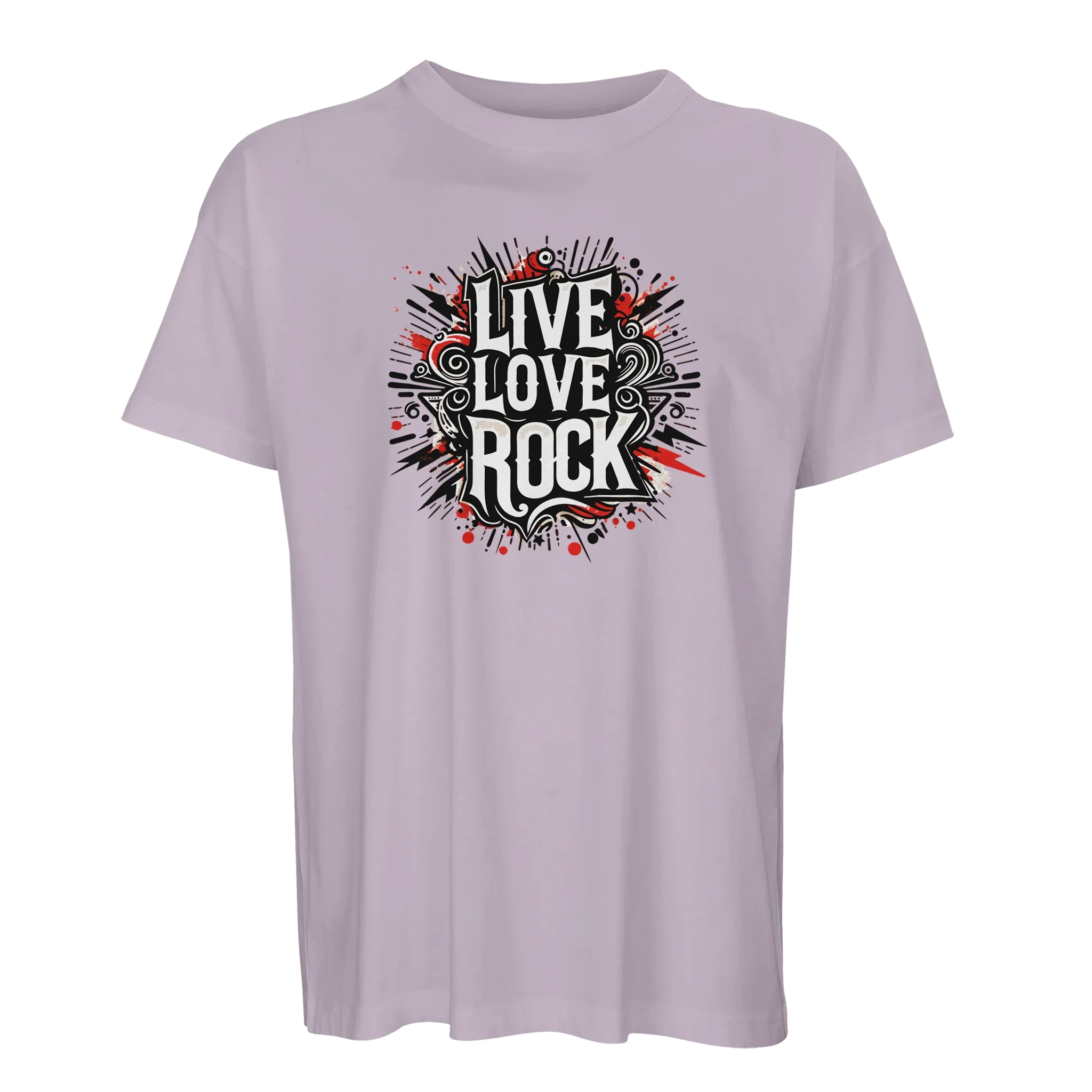 Organic Oversized T-shirt/Live-Love-Rock