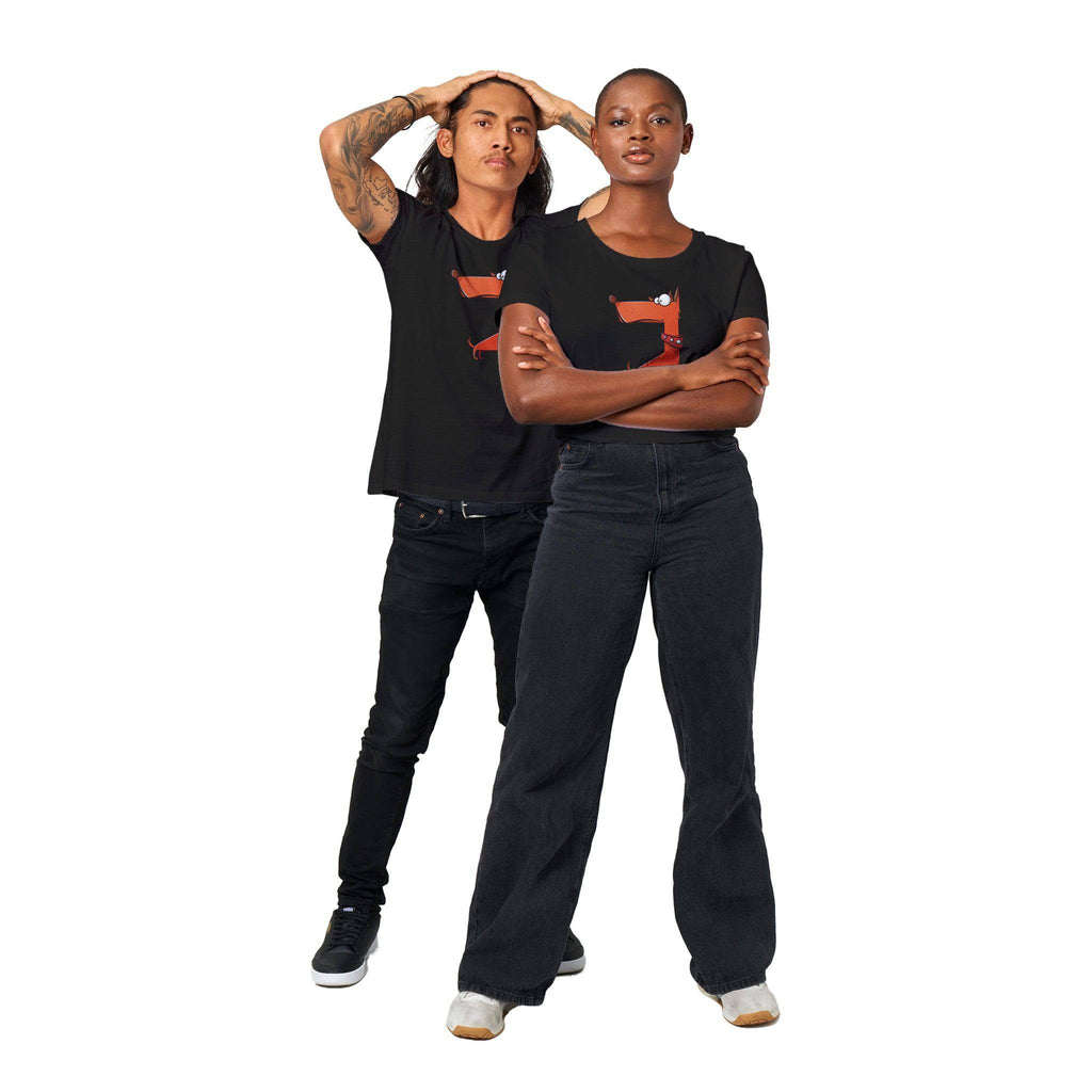 100% Organic Unisex T-shirt/Funny-Orange-Dog