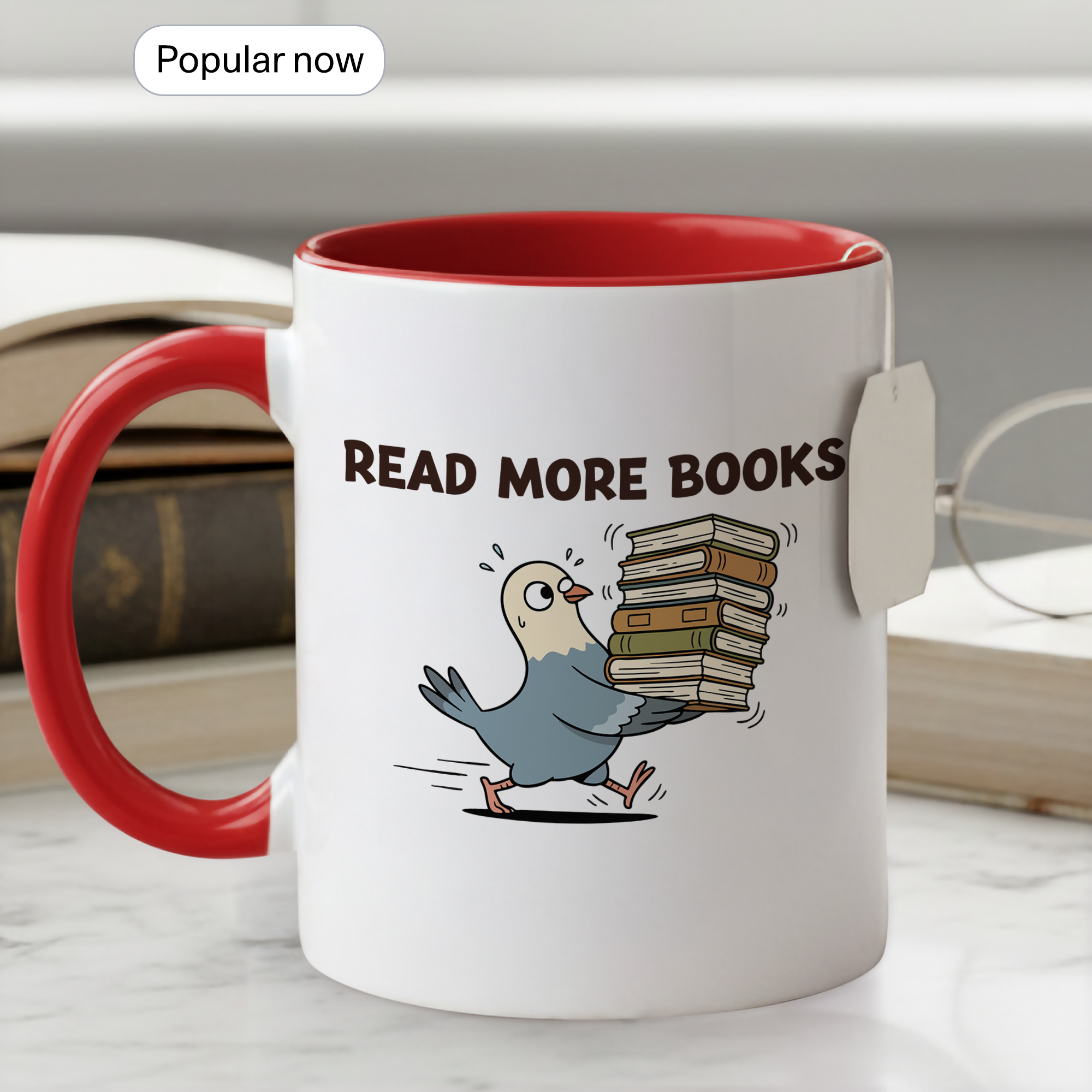 Read More Books Mug – Book Lover Coffee Cup – Reader Gift – Books and Coffee Ringer Mug |Mug 97