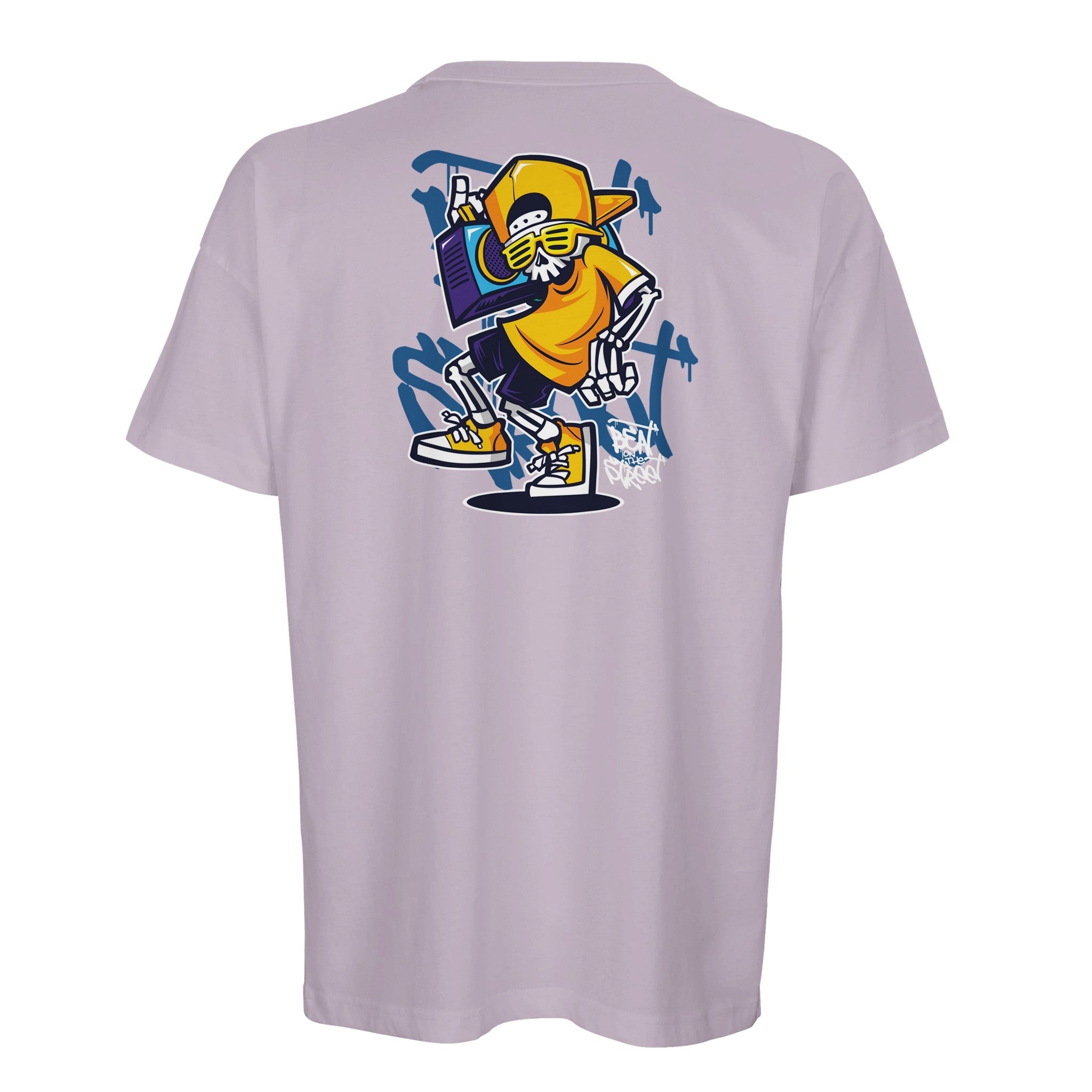 Organic Oversized T-shirt/Urban Vibe : Street-Style Skeleton Graphic