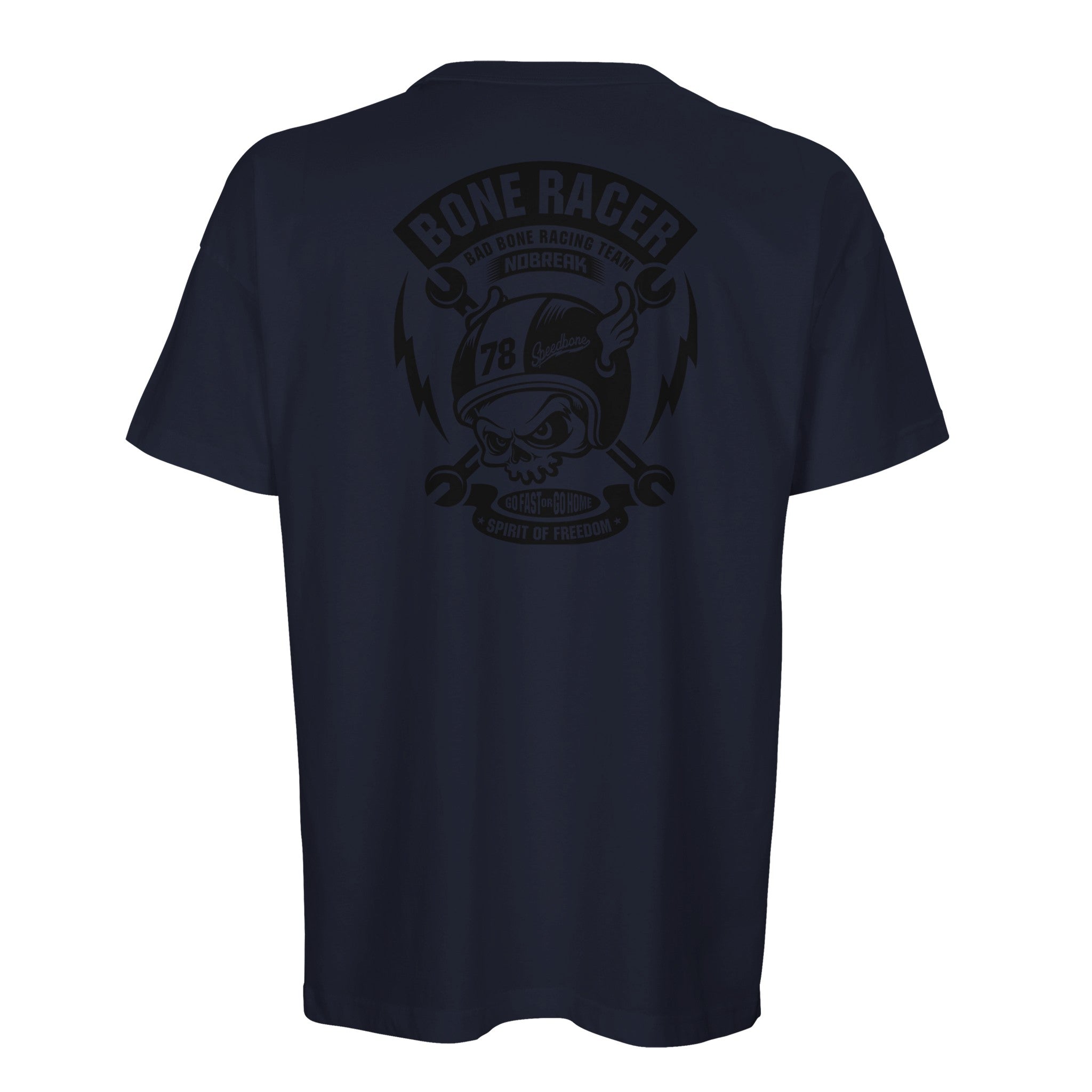 Organic Oversized T-shirt /Bone Racer Skull & Helmet Graphic - Unleash Your Rebel Spirit