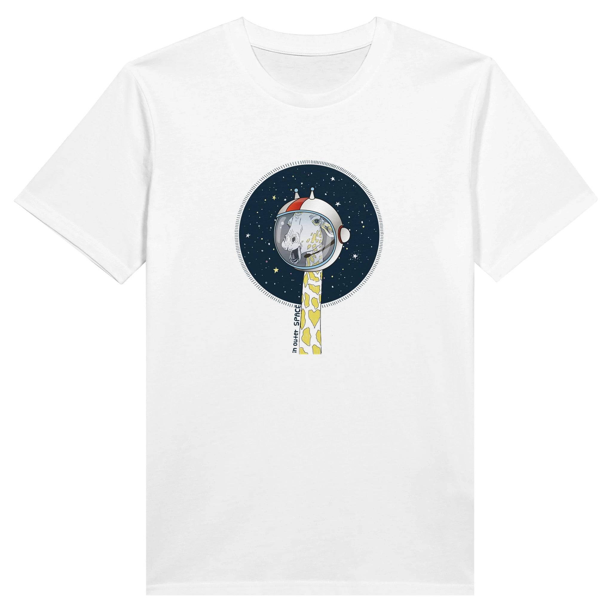 100% Organic Unisex T-shirt/Giraffe-Astronaut