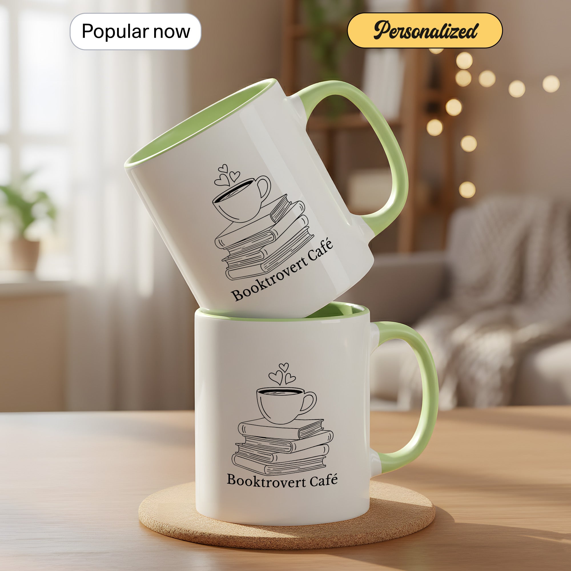 Booktrovert Cafe Mug – Book Lover Coffee Cup – Introvert Reader Gift – Multi Color Ringer Mug 11oz 15oz | Mug 104