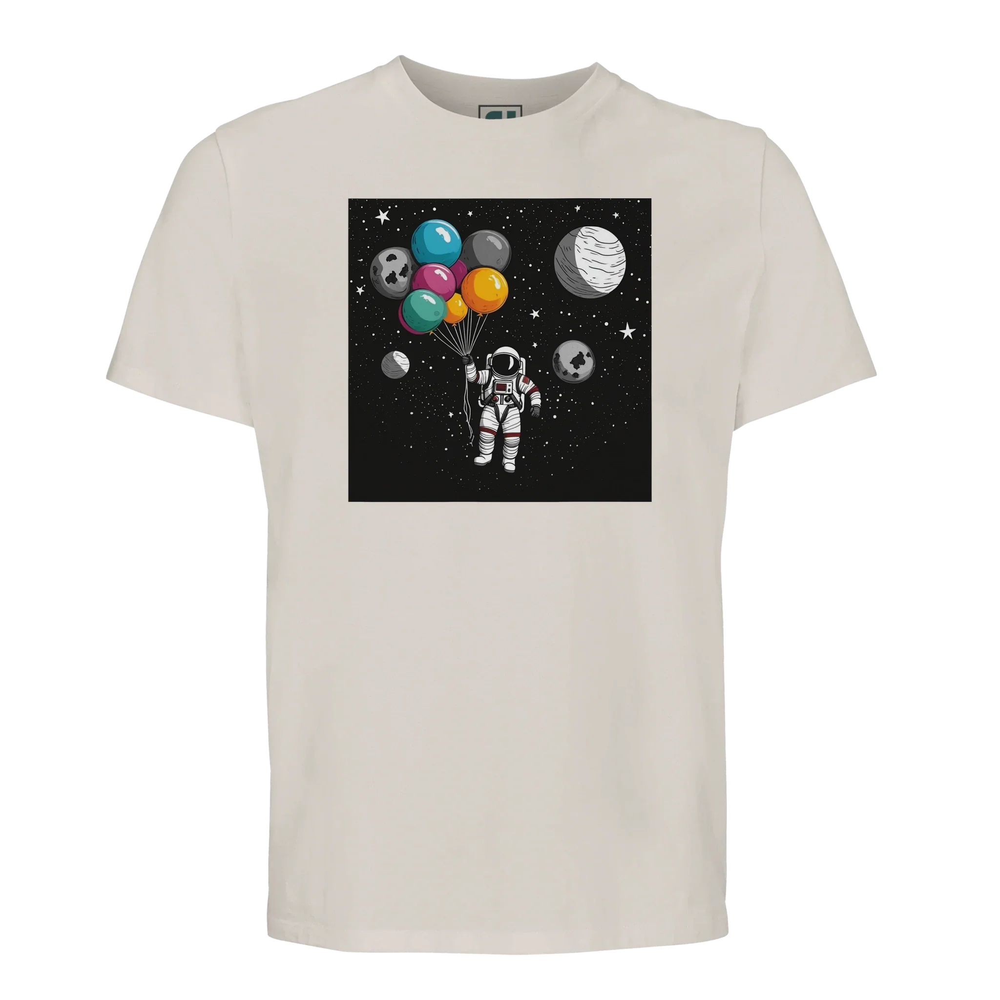 Astronaut Balloons Among Planets/Sustainable-Organic-Cotton-Apparel