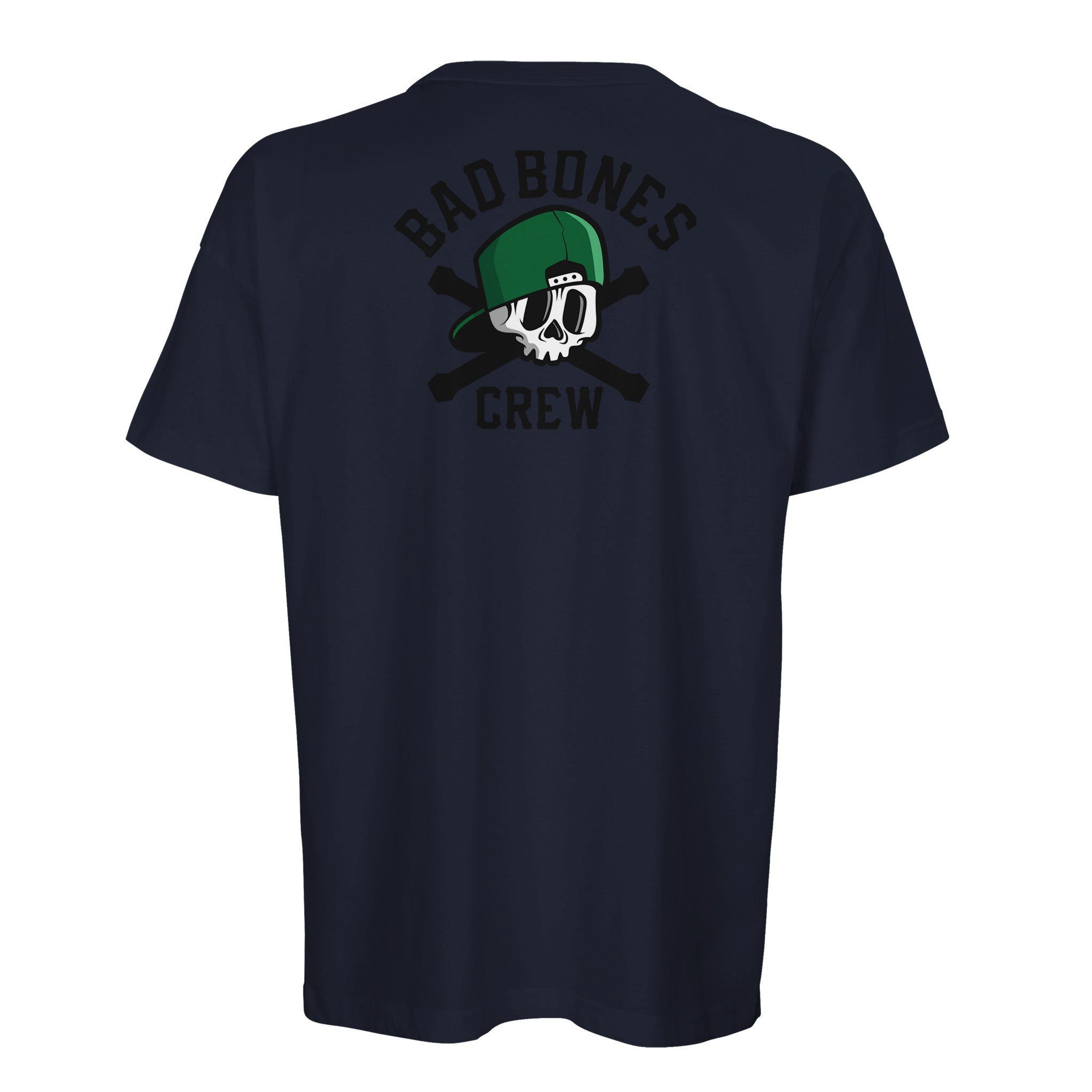 Organic Oversized T-shirt/Bad Bones Crew Skull & Cap  – Edgy Street Style