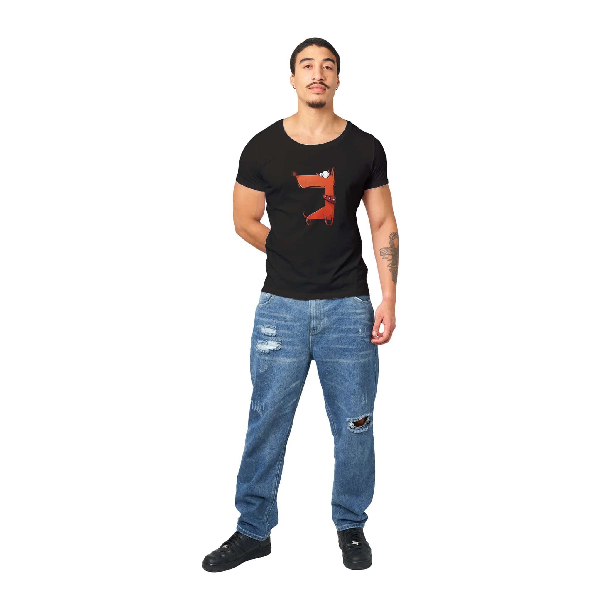 100% Organic Unisex T-shirt/Funny-Orange-Dog