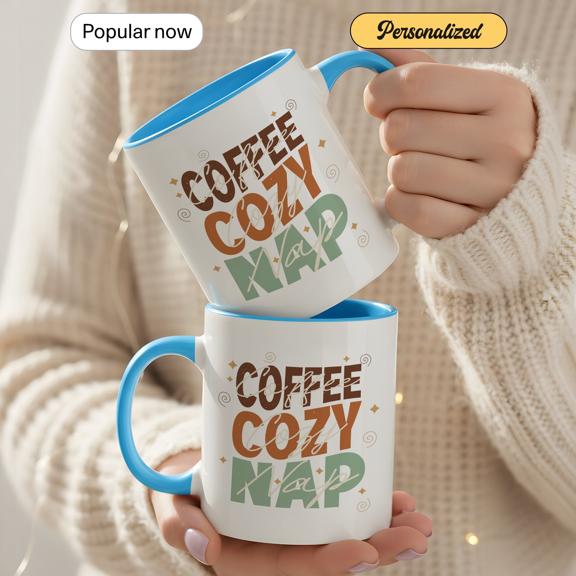 Coffee Cozy Nap Mug – Retro Coffee Lover Gift – Funny Caffeine Coffee Cup – 11oz 15oz Ringer Mug | Mug 128