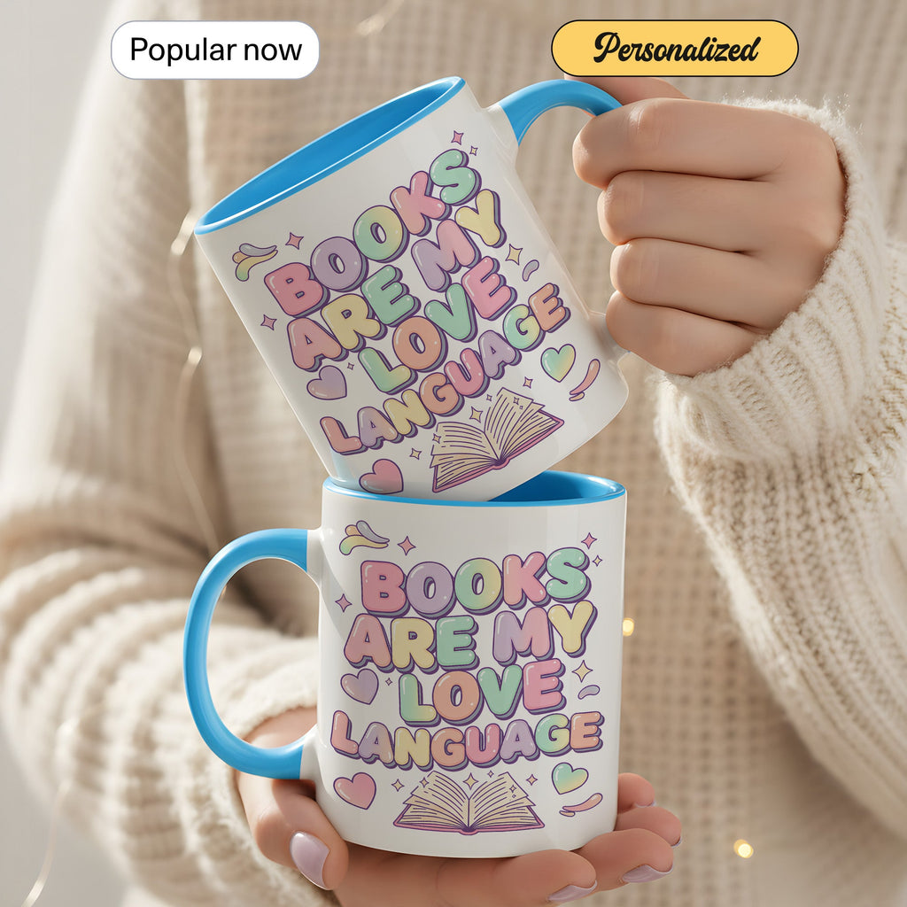 Books Are My Love Language Mug – Cute Book Lover Coffee Cup – Pastel Reader Gift – 11oz 15oz Ri0nger Mug | Mug 155