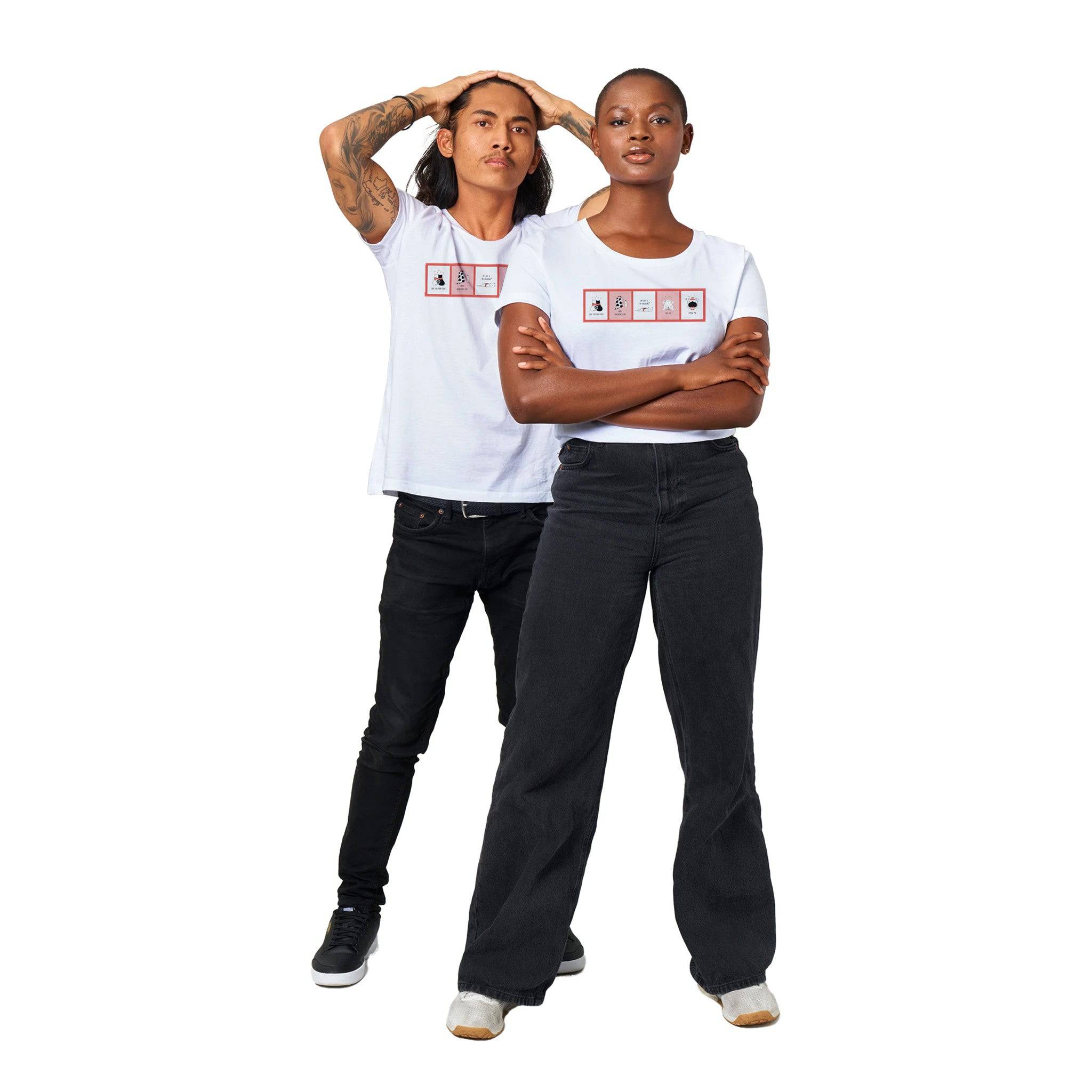 100% Organic Unisex T-shirt/Cats-In-Windows