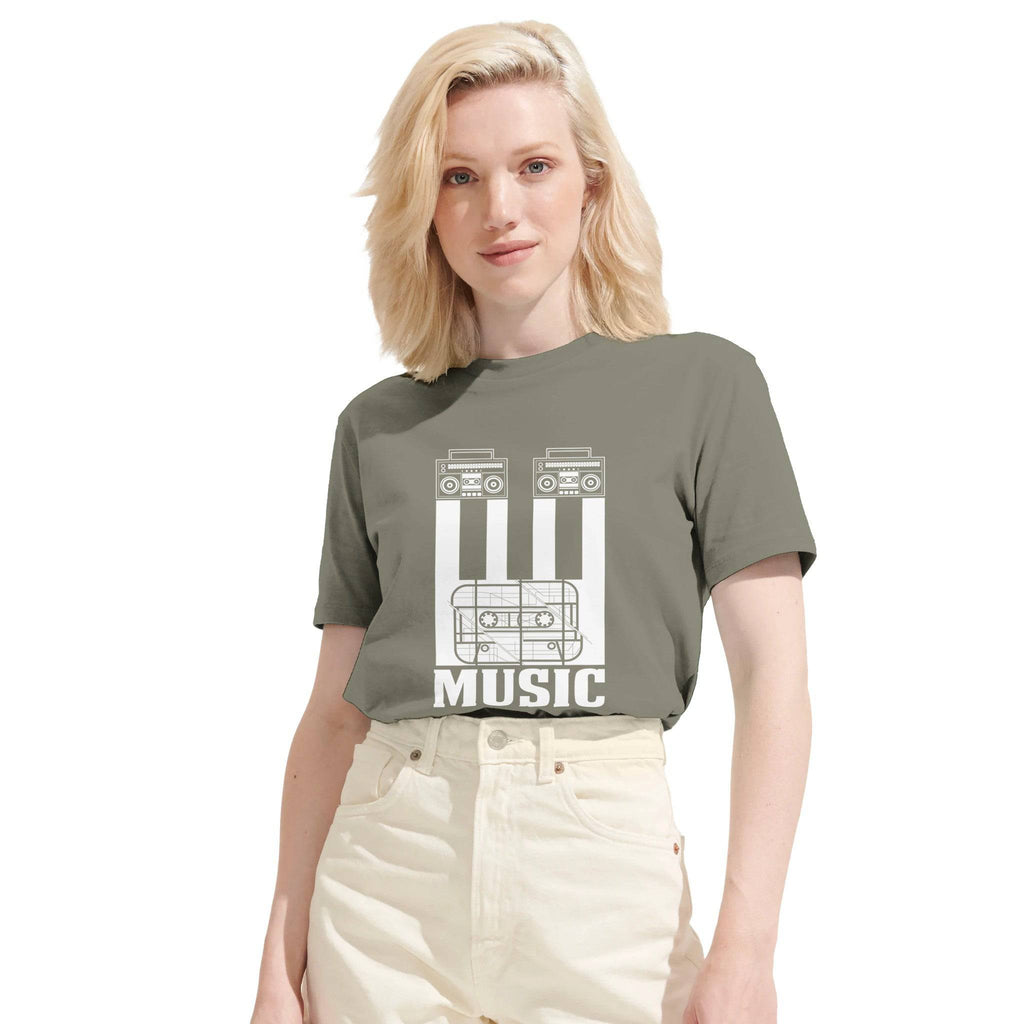 100% Organic Unisex T-shirt/Cassete-Music