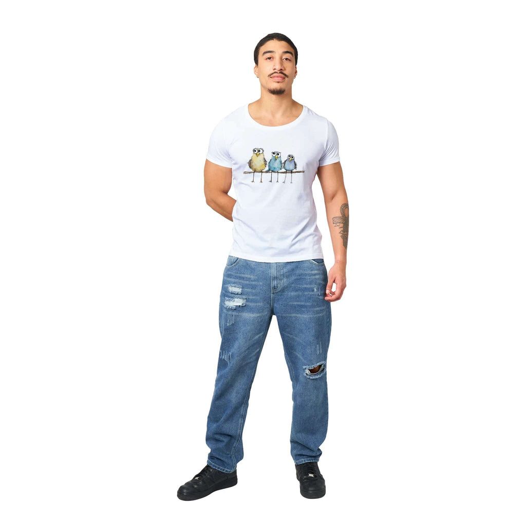 100% Organic Unisex T-shirt/3-Birds-On-A-Branch