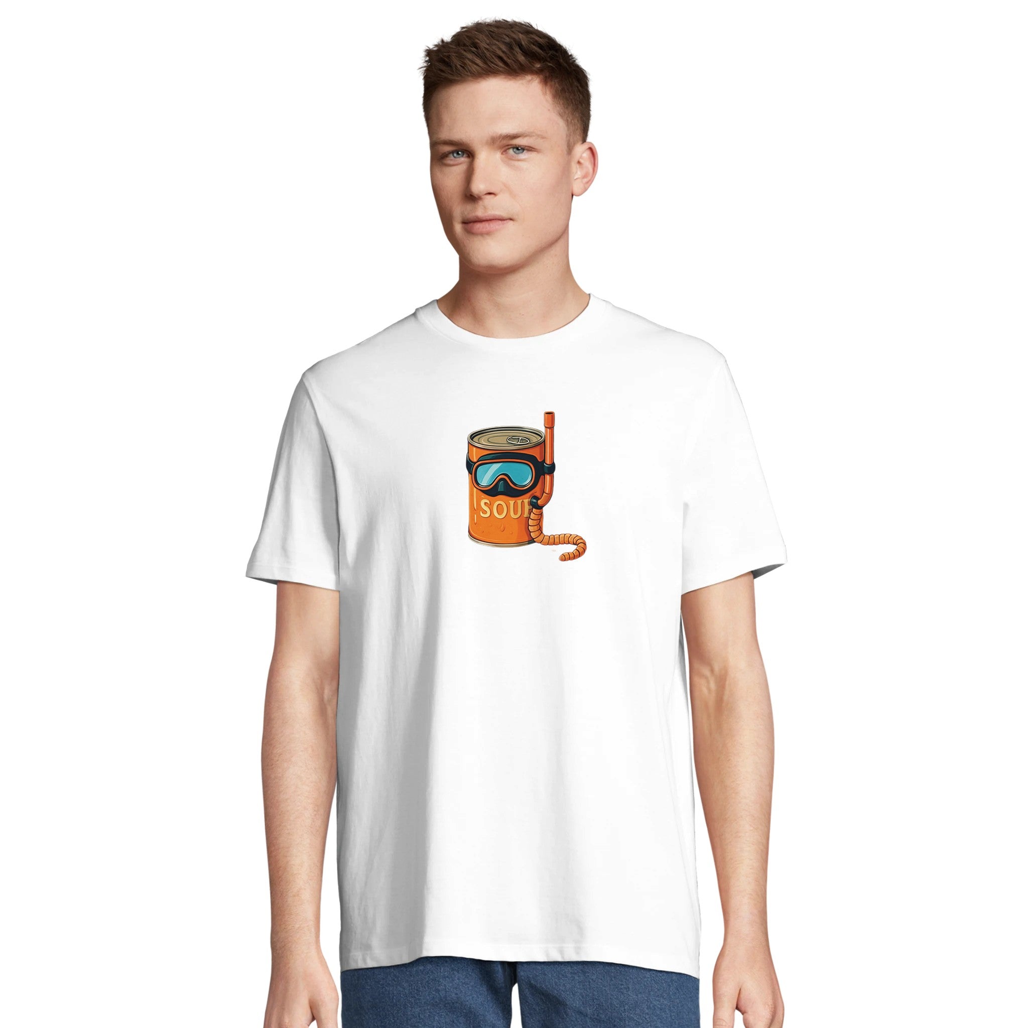 Diving Soup Can Graphic Tee/Sustainable-Organic-Cotton-Apparel