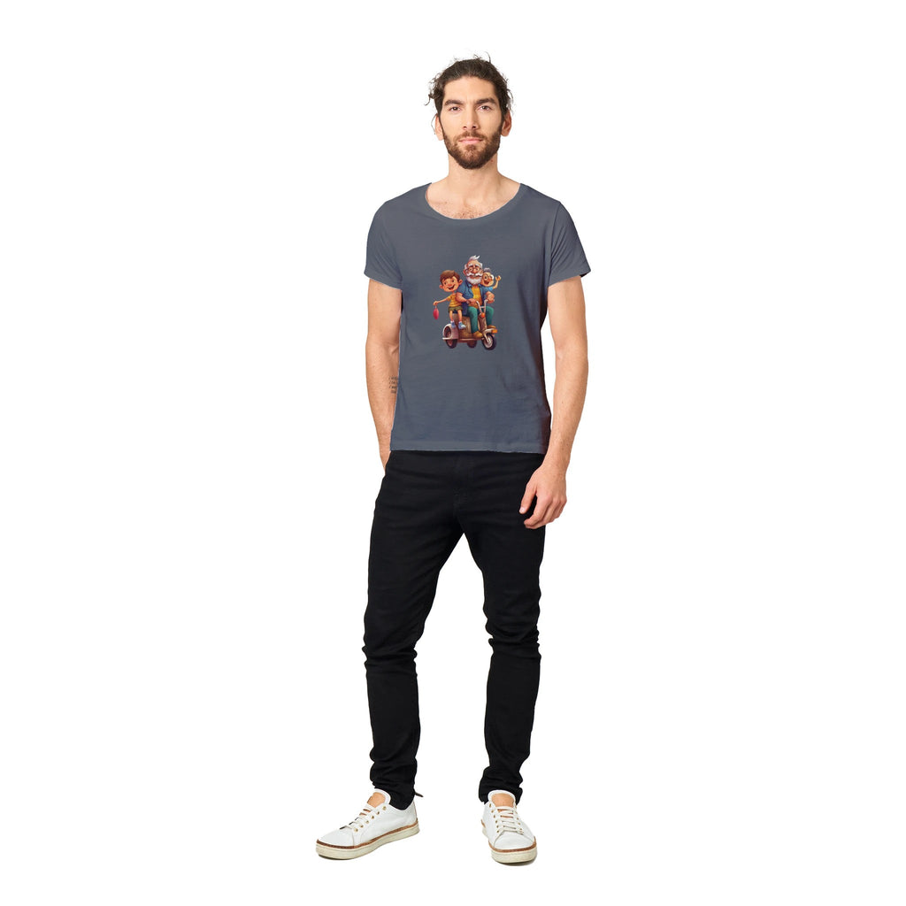 100% Organic Unisex T-shirt/Grandpa-Grand-Children-Vespa