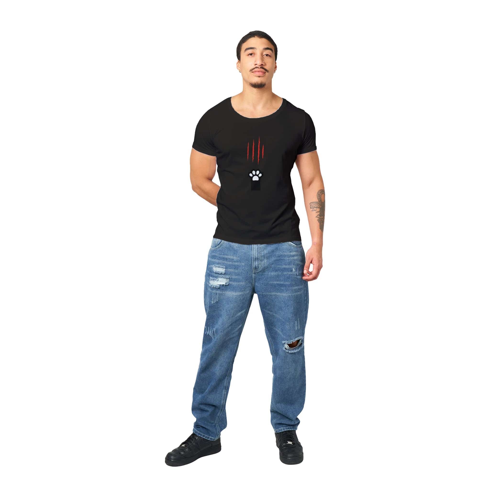100% Organic Unisex T-shirt/Cat-Paw-Scratch