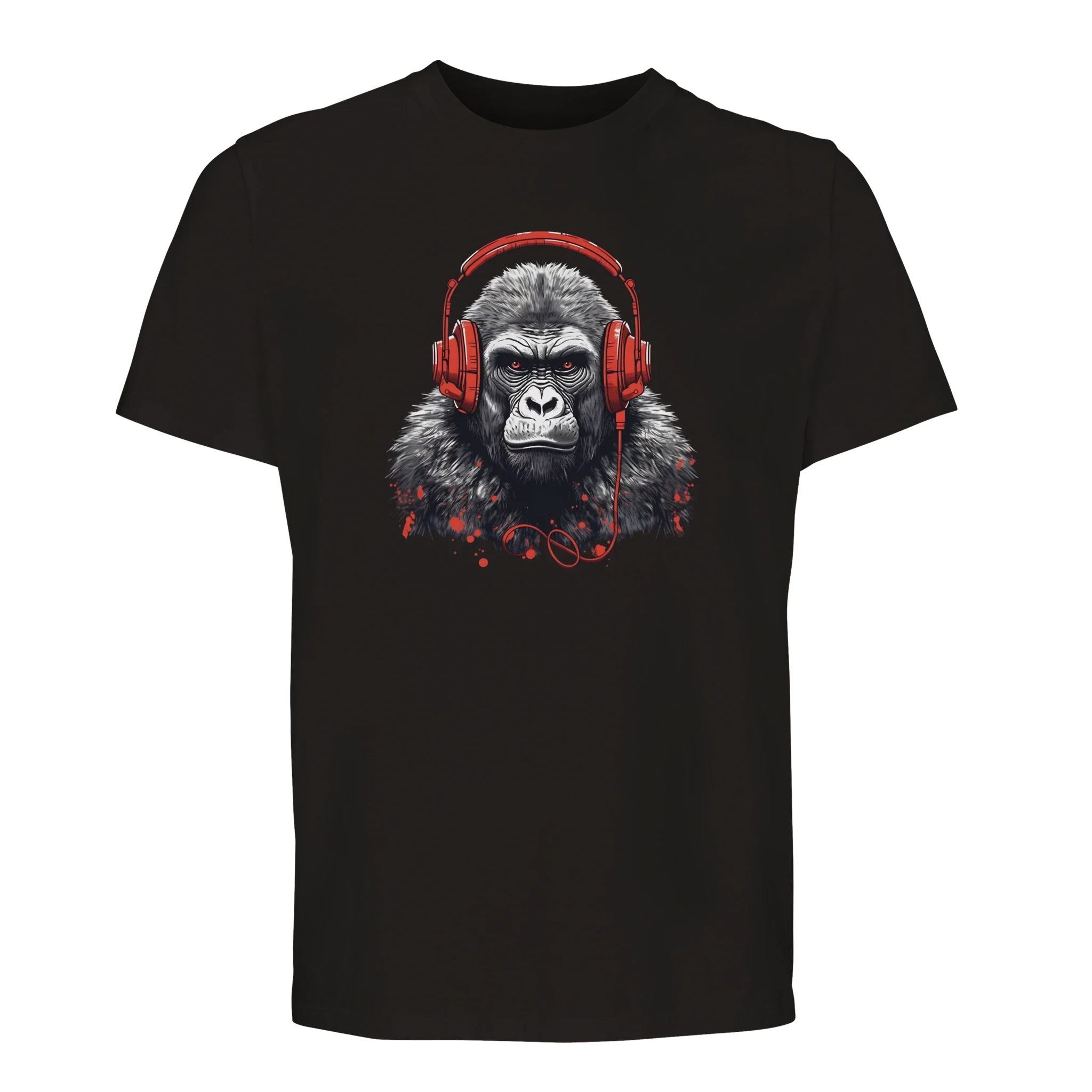 100% Organic Unisex T-shirt/Gorilla-Headphones