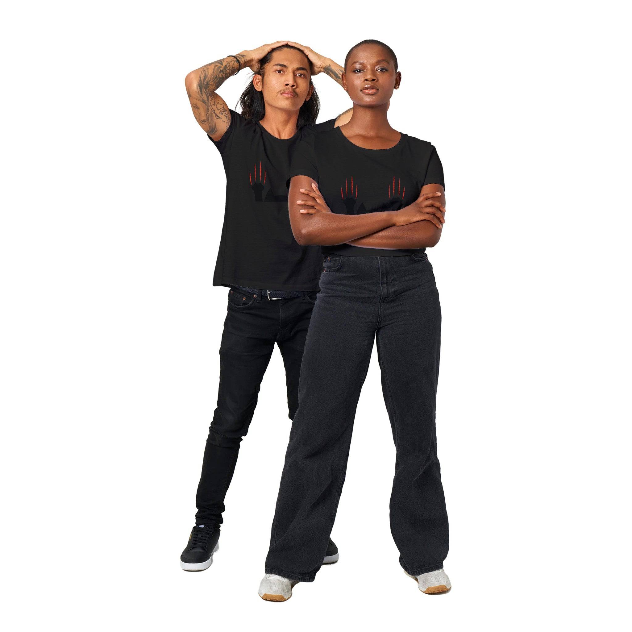 100% Organic Unisex T-shirt/Cat-Scratching-With-2-Paws