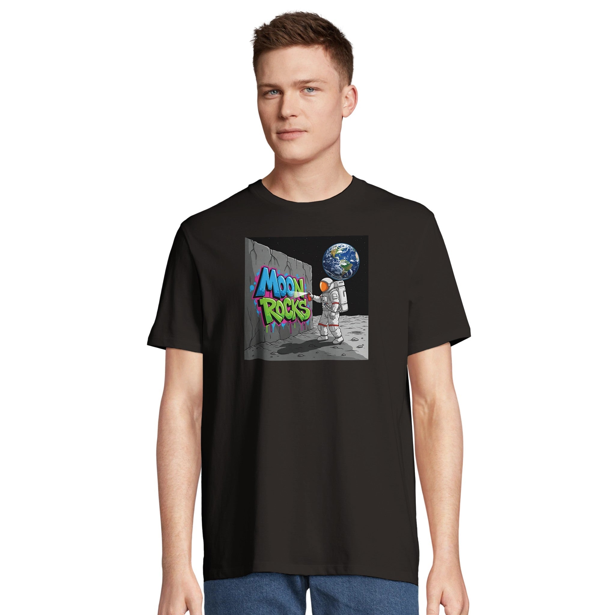 Moon Rocks Graffiti Tee/Galactic Style/Sustainable-Organic-Cotton-Apparel