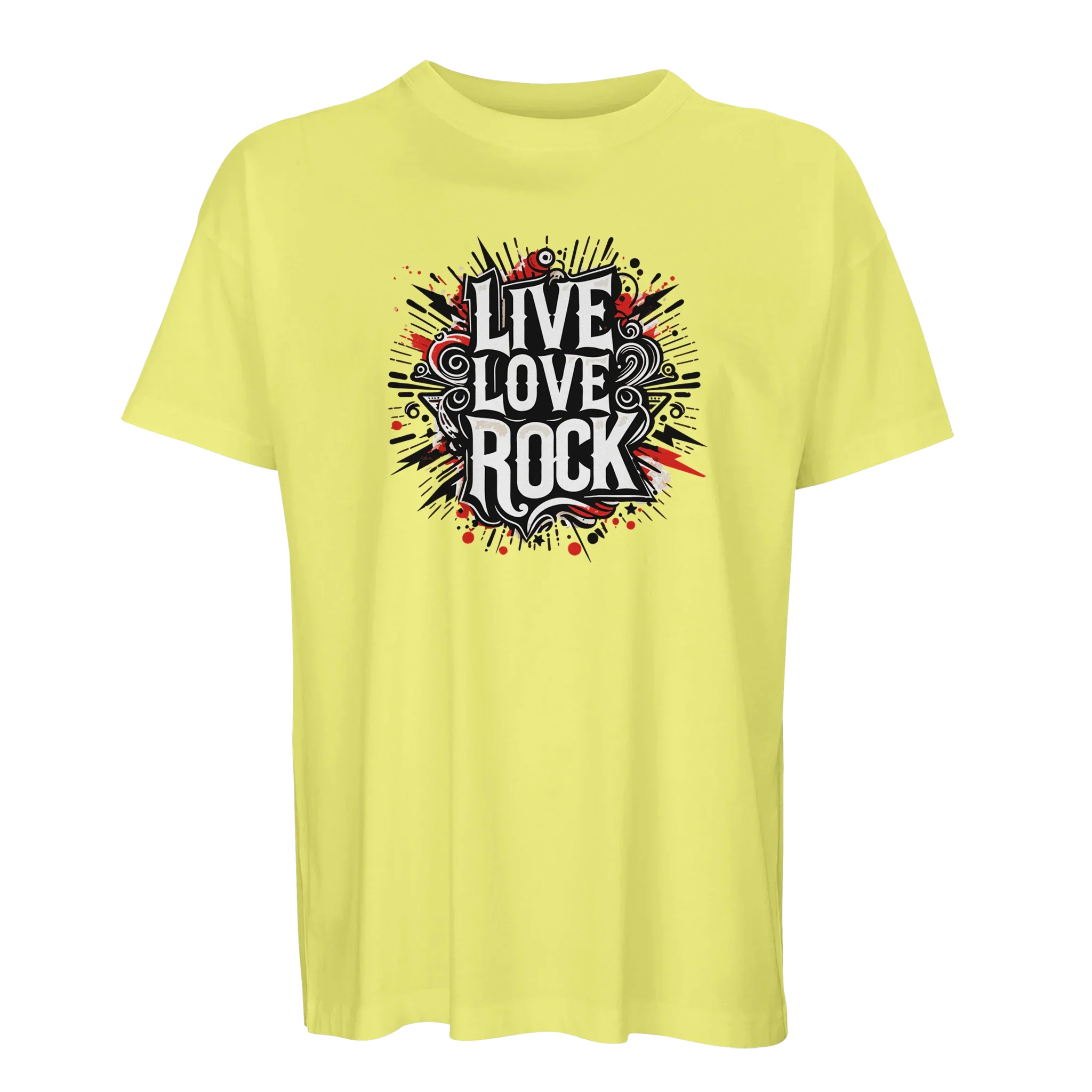 Organic Oversized T-shirt/Live-Love-Rock