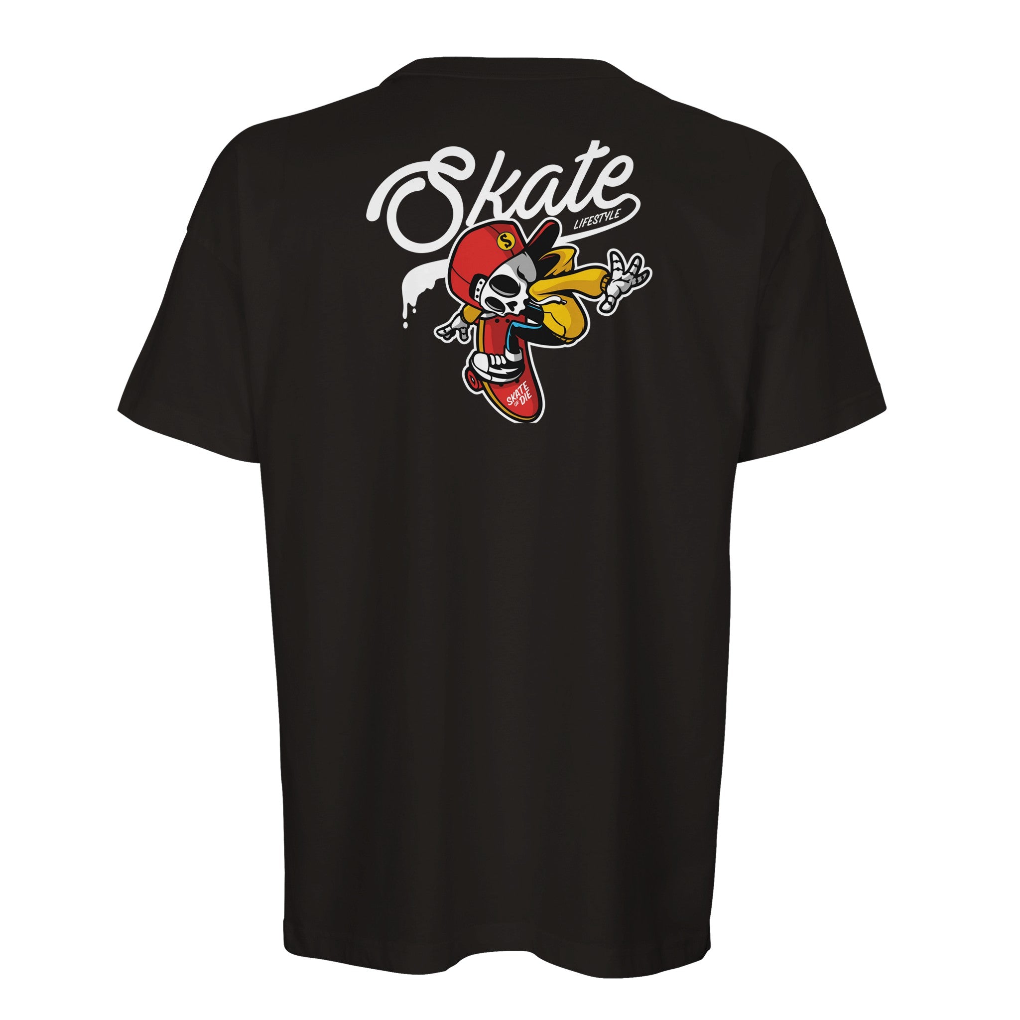 Organic Oversized T-shirt /Skate or Die Skull Graphic Tee