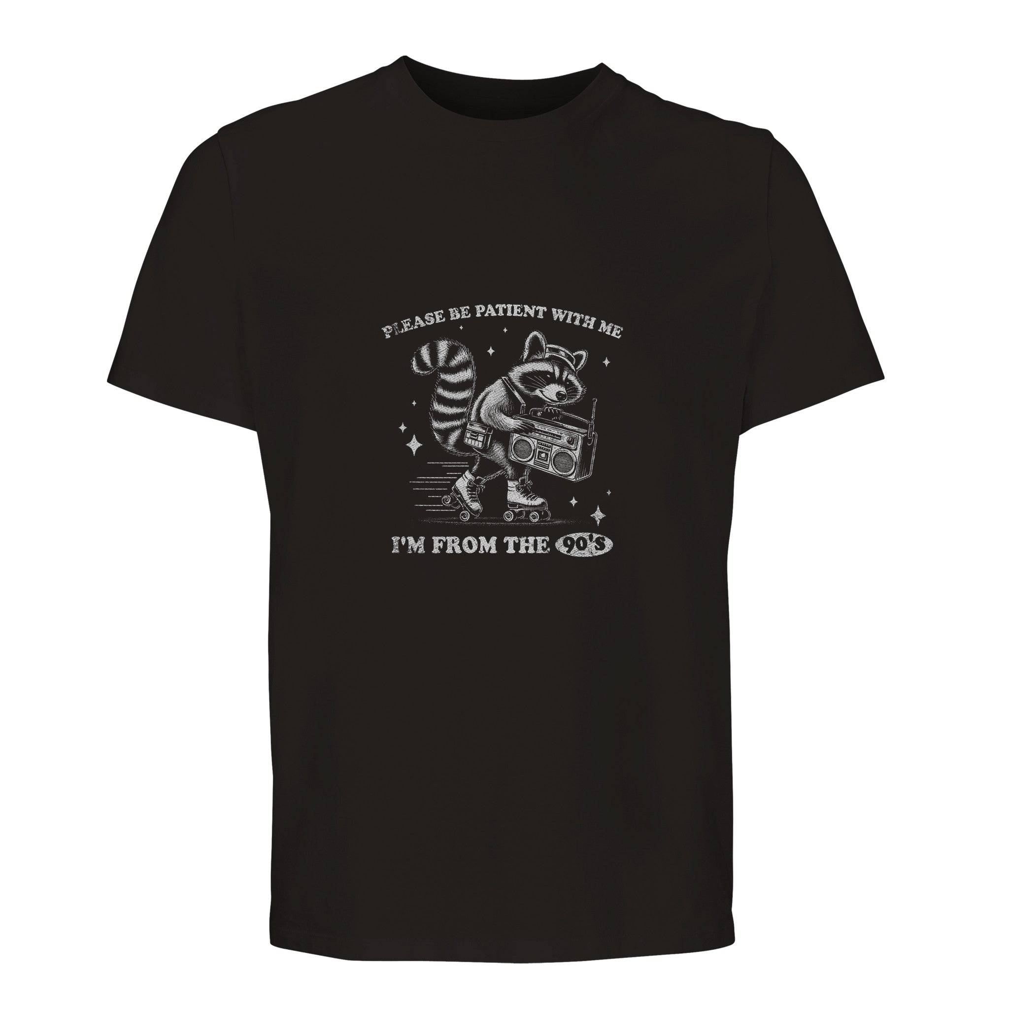 100% Organic Unisex T-shirt/Racoon-Iam From The 90'S