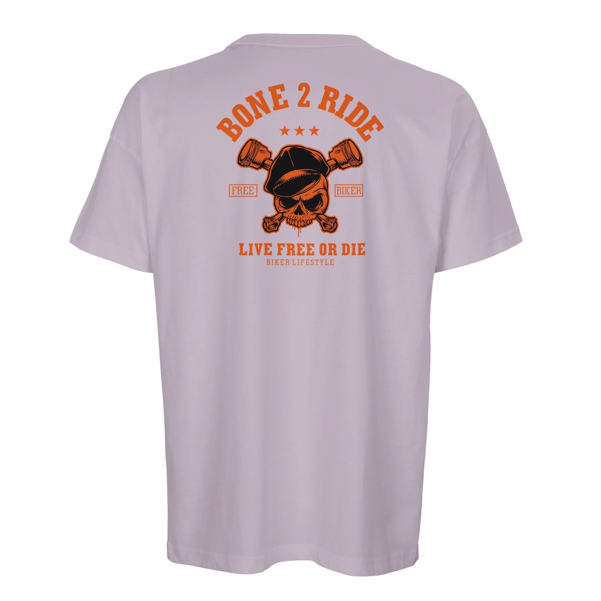 Organic Oversized T-shirt /Bone 2 Ride Organic Oversized T-shirt - Live Free or Die Biker