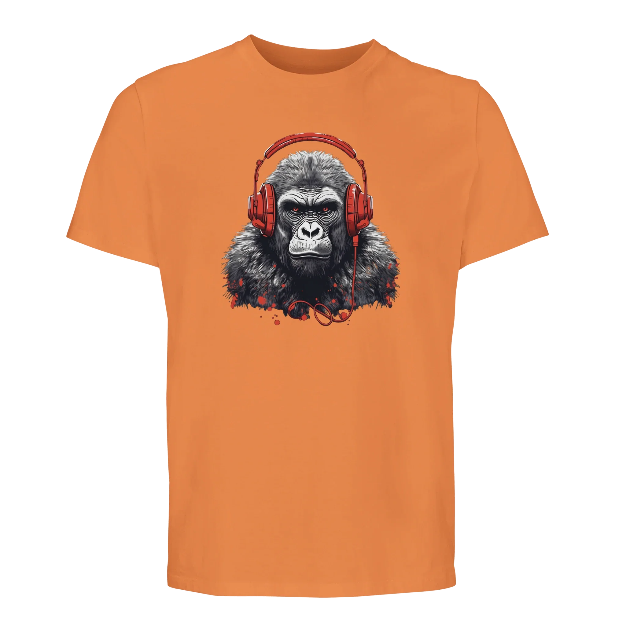 100% Organic Unisex T-shirt/Gorilla-Headphones