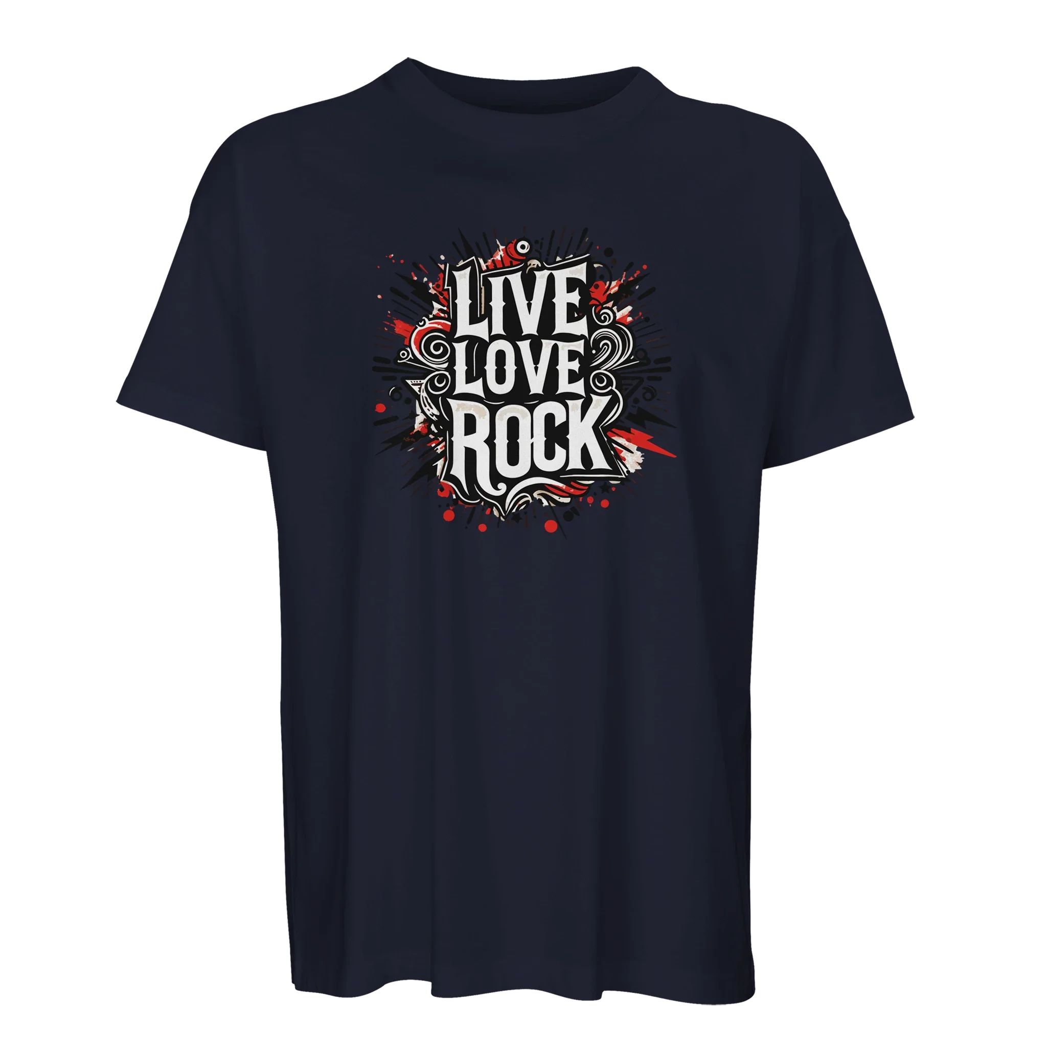 Organic Oversized T-shirt/Live-Love-Rock