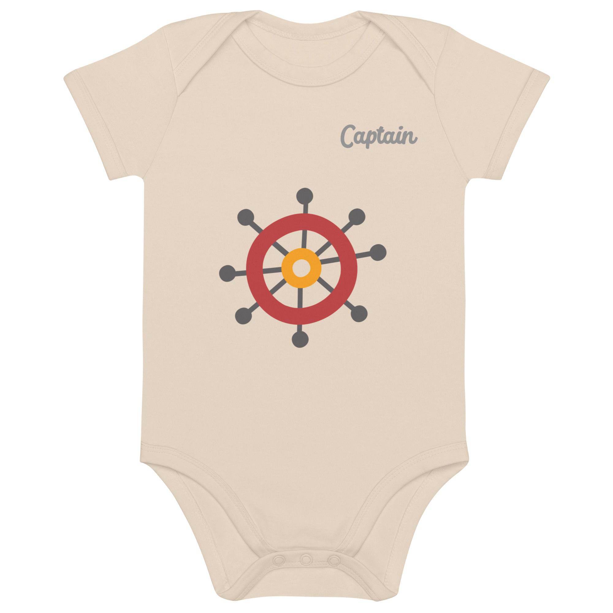 Organic cotton baby bodysuit-Captain