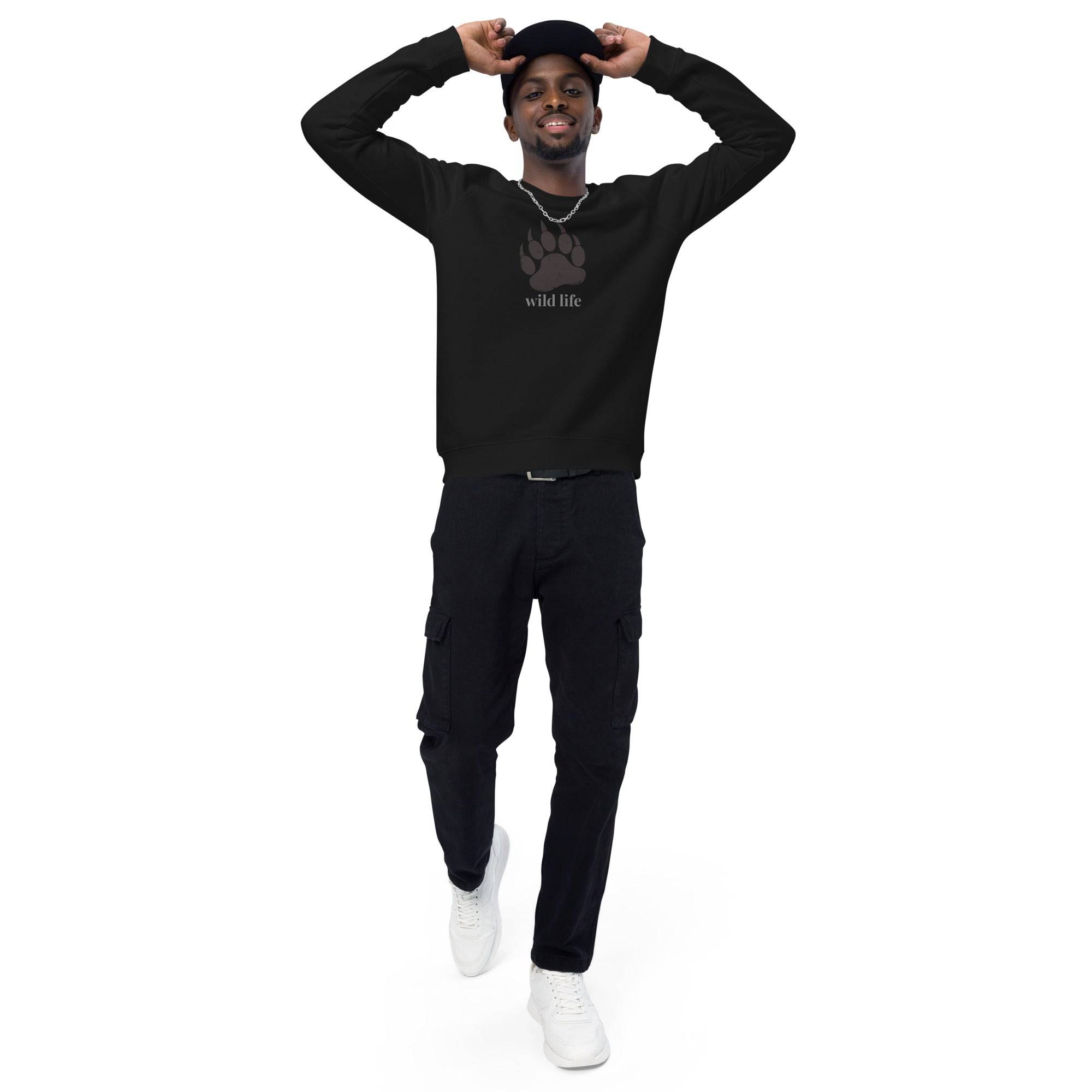 Unisex organic sweatshirt/Bear-Paw-Wild-Life
