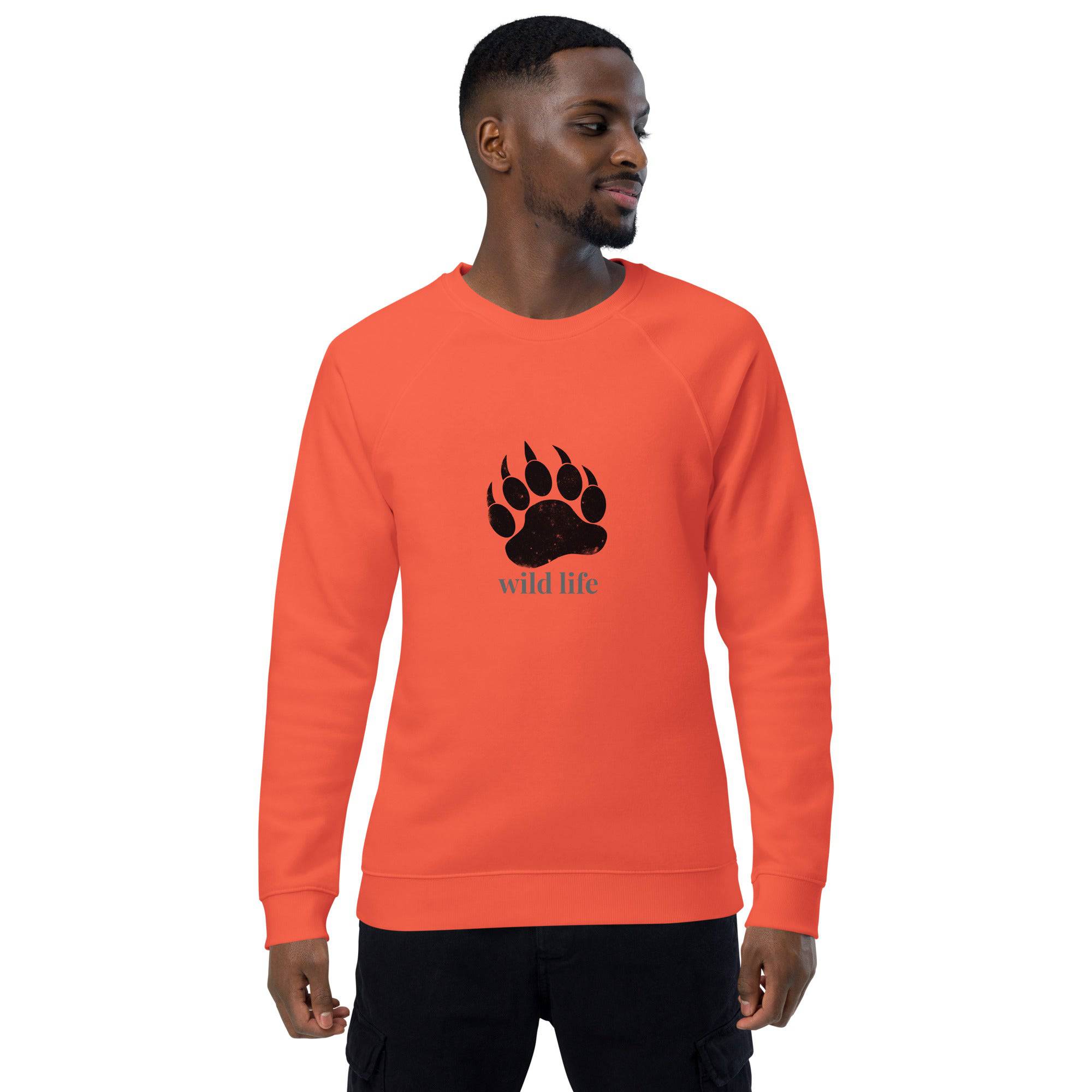 Unisex organic sweatshirt/Bear-Paw-Wild-Life